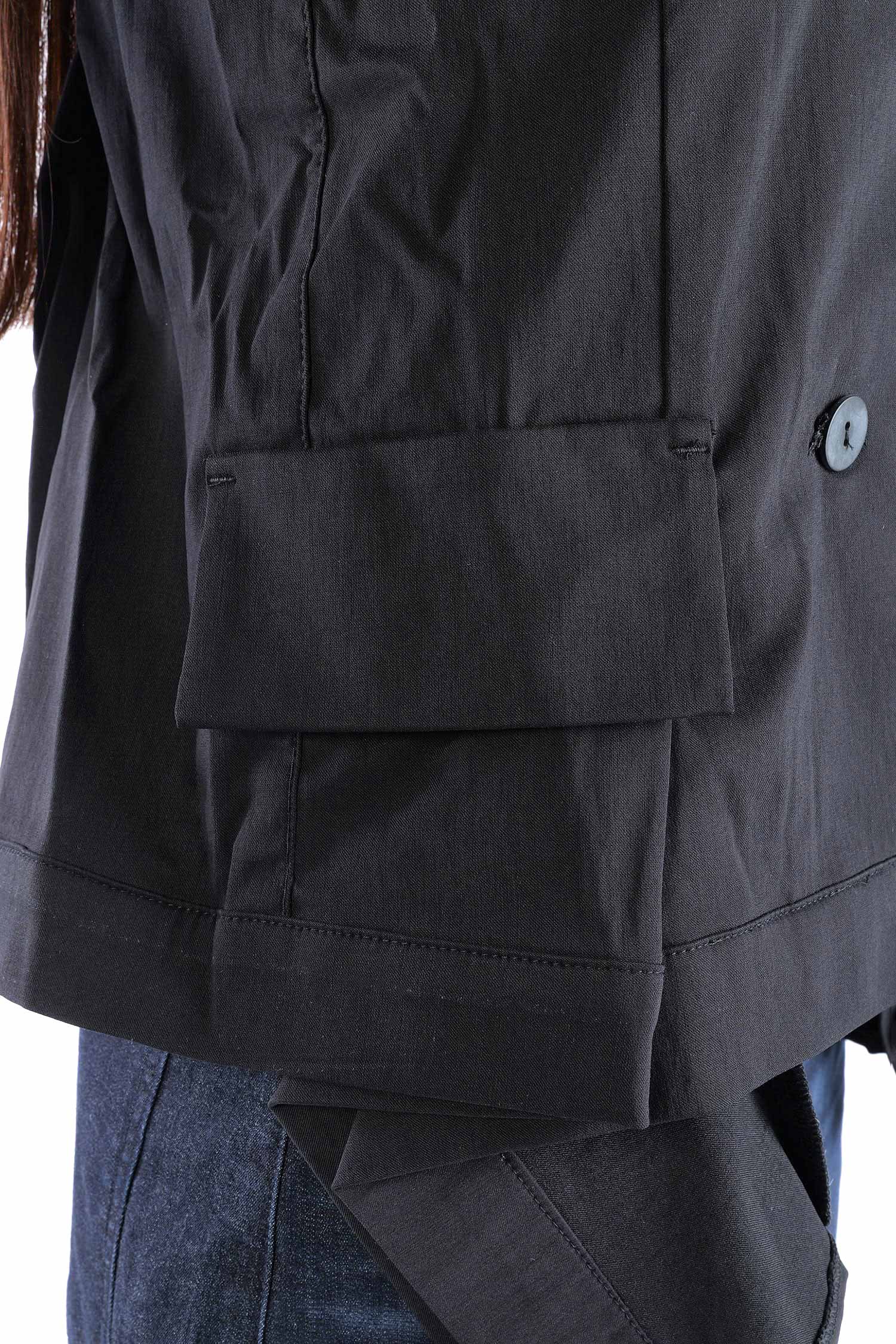 Doppelreihige Weste - Schwarz - 4038