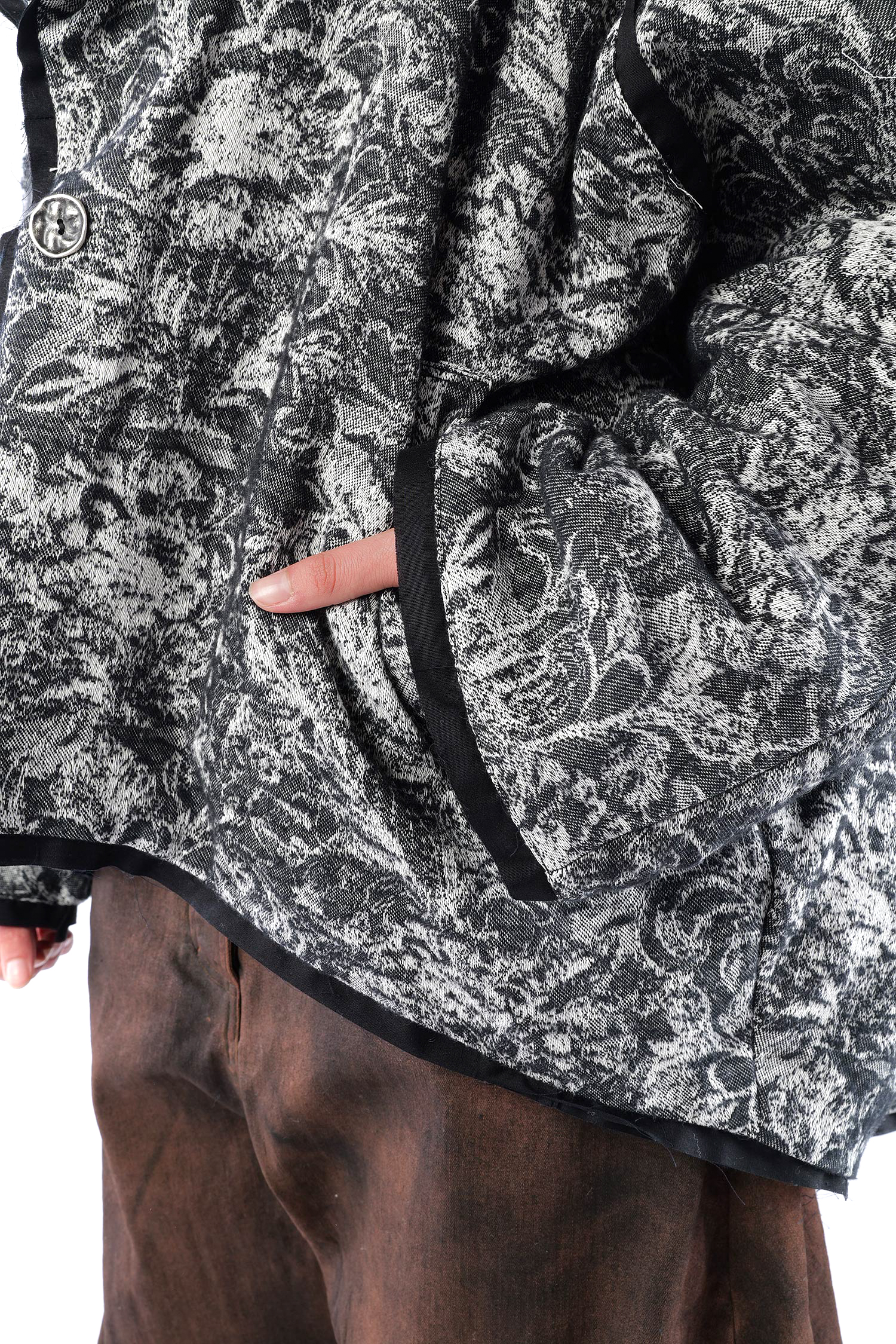 Oversize Winterjacke - Schwarz/Weiß - S438