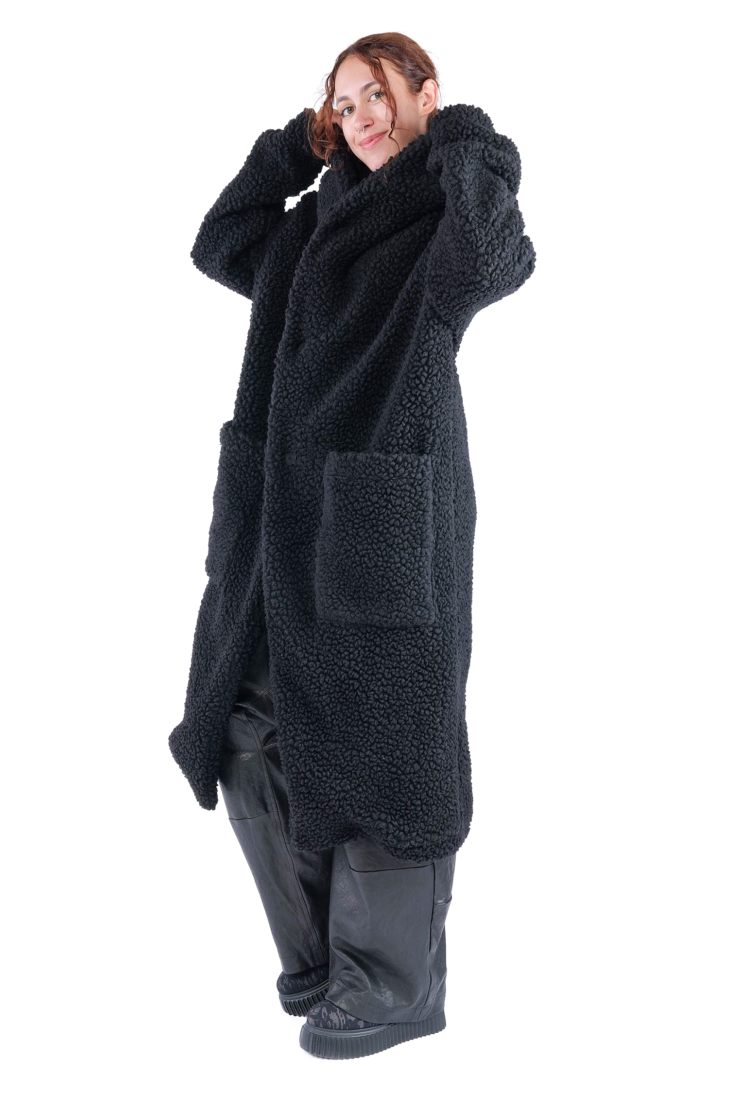 Kuscheliger Mantel - Schwarz - W206