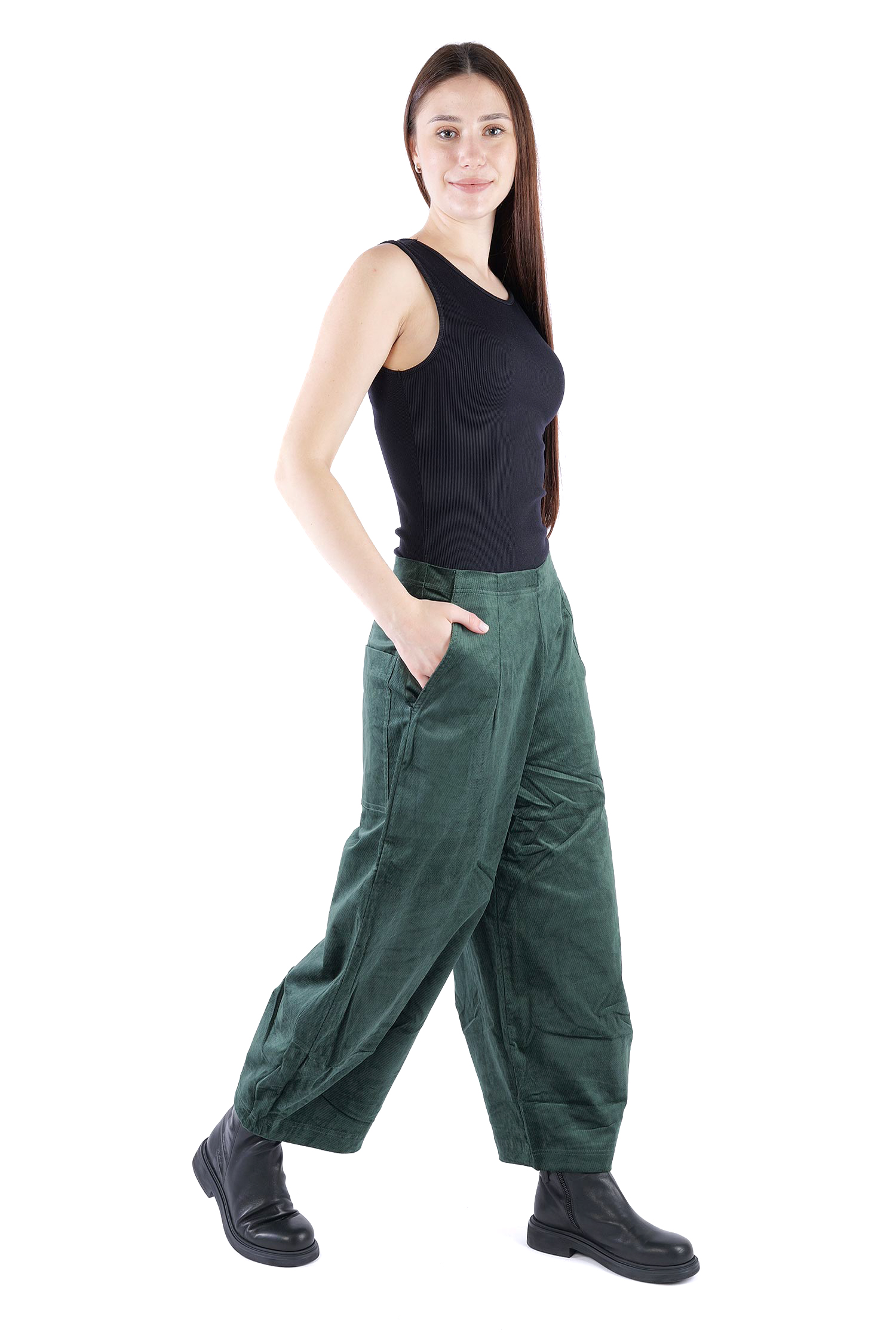 Feincord Hose - Forest - 2263230114