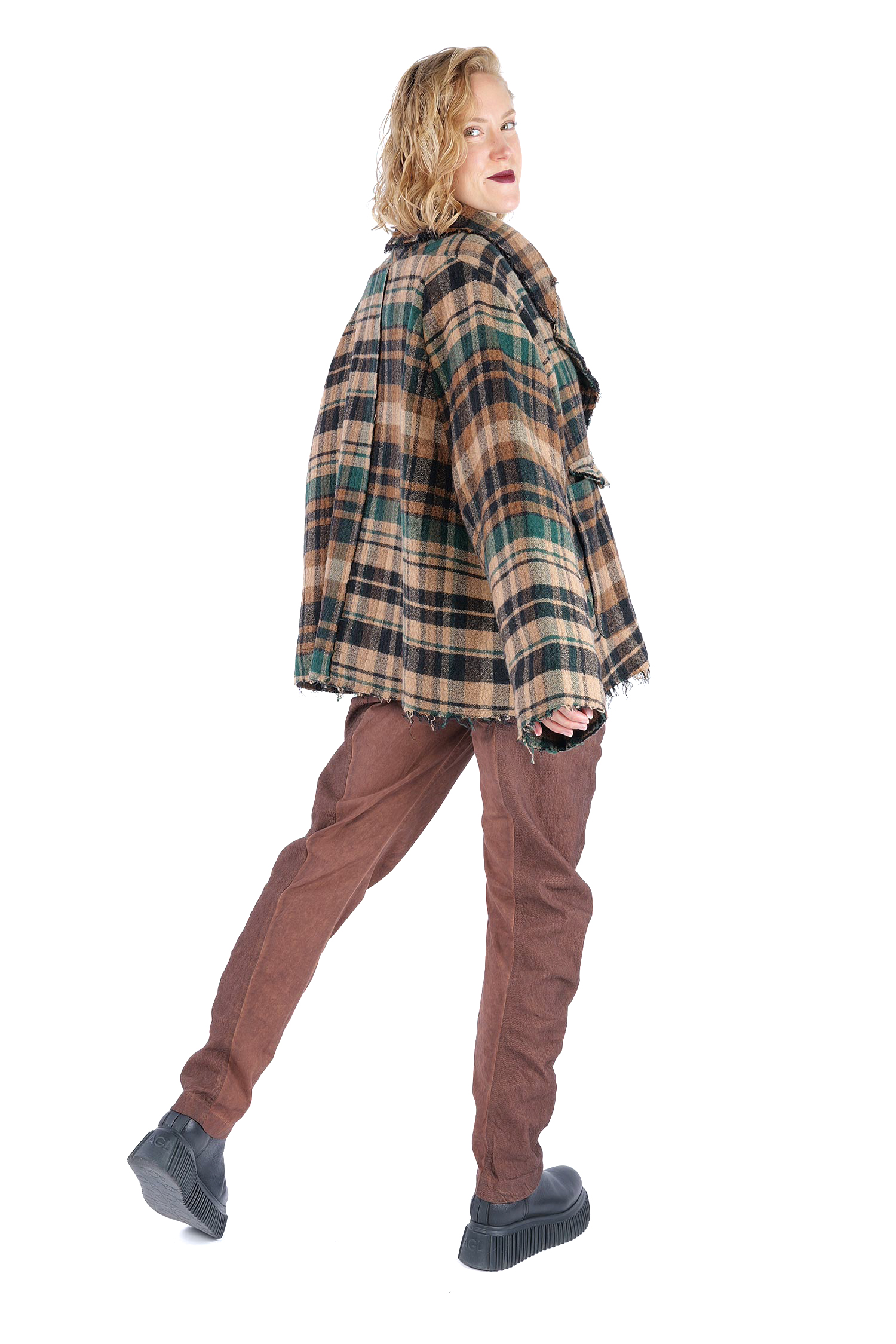 Fransige Winterjacke - Forest check - 2263281102