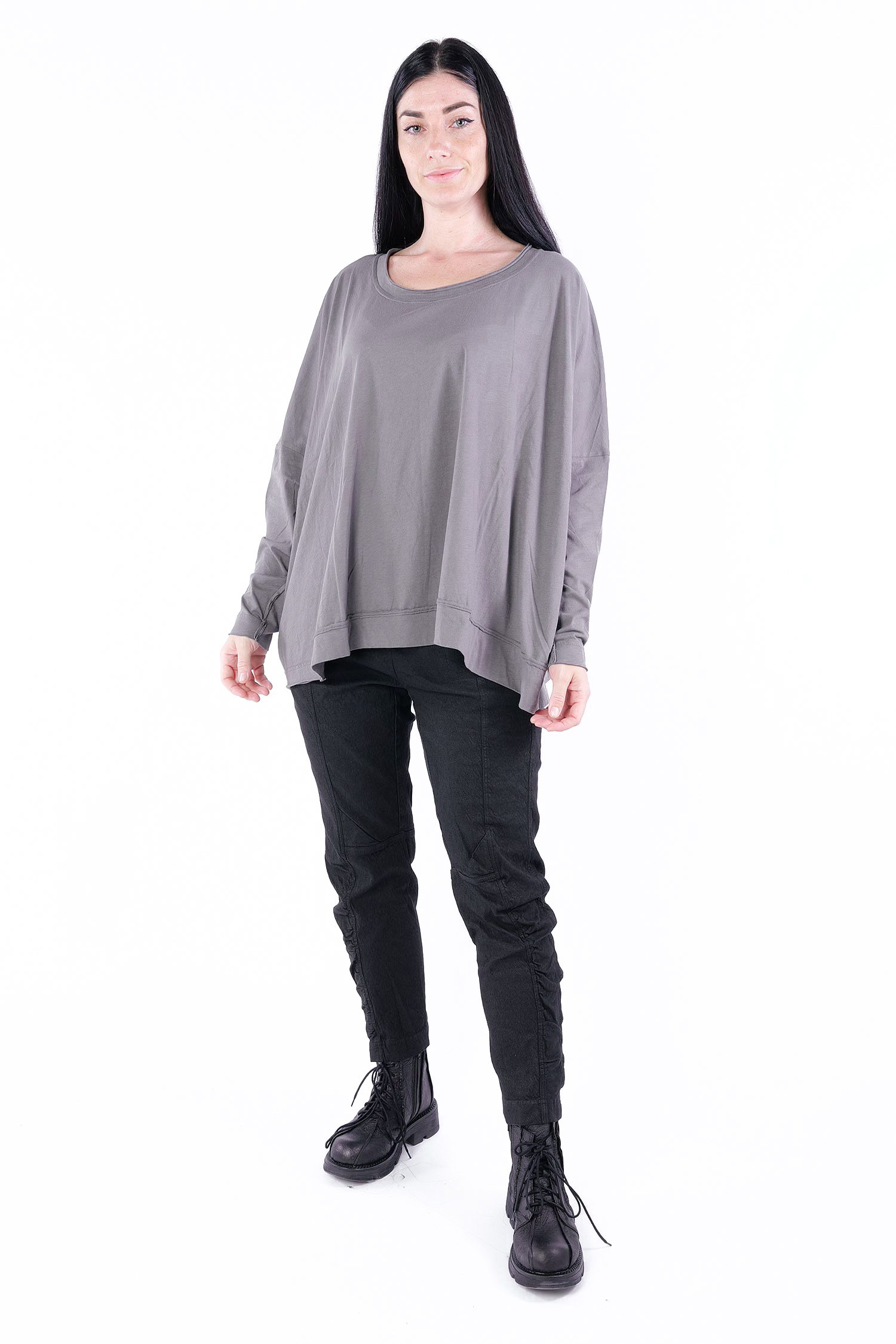 Oversize jersey pullover - Dark grey - 2253330506