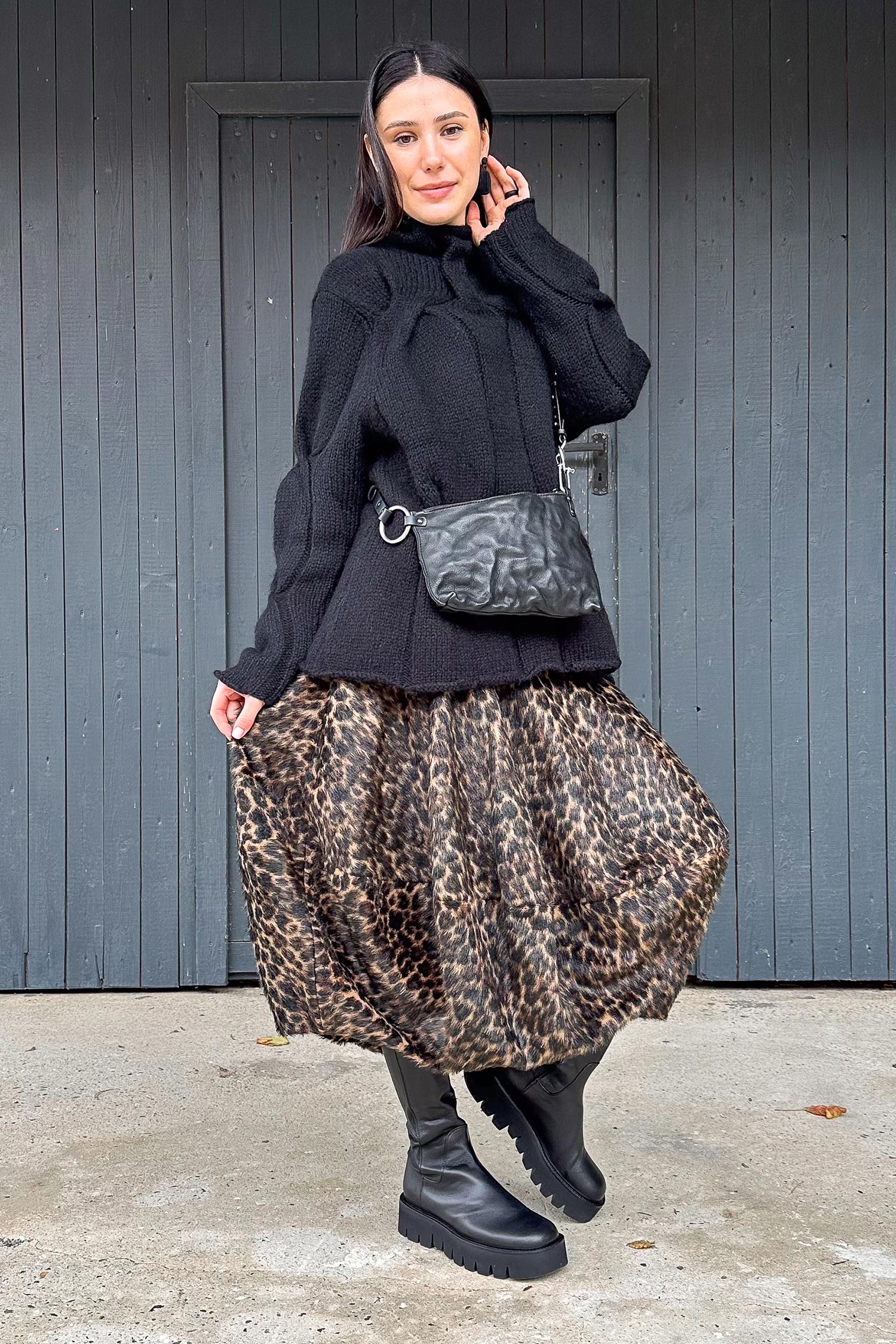 Leopard fur skirt - Leo jacquard - 2261190303