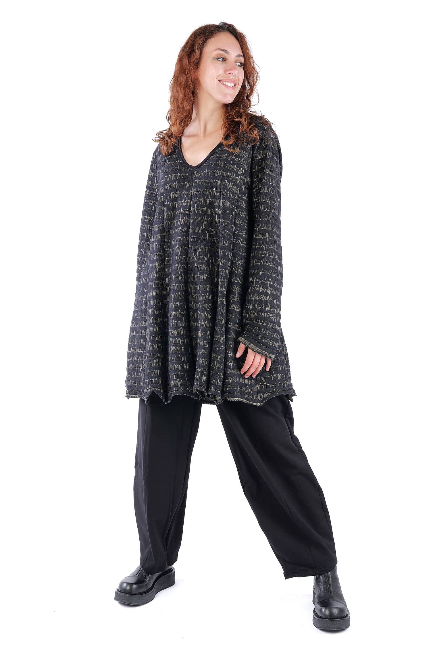 Stricktunika - Black melange - X9076-X