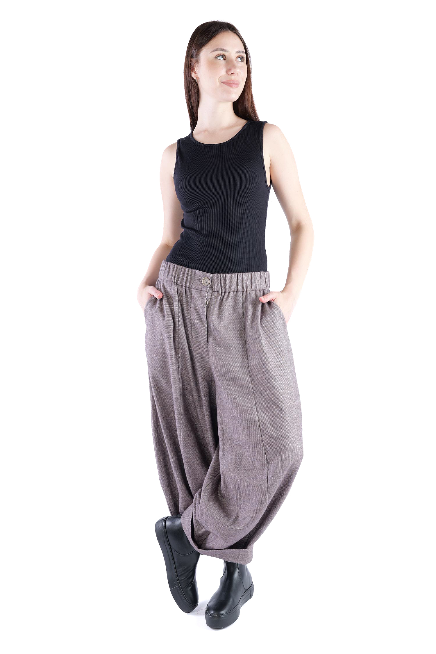Weite Hose - Dusty rose melange - Alido