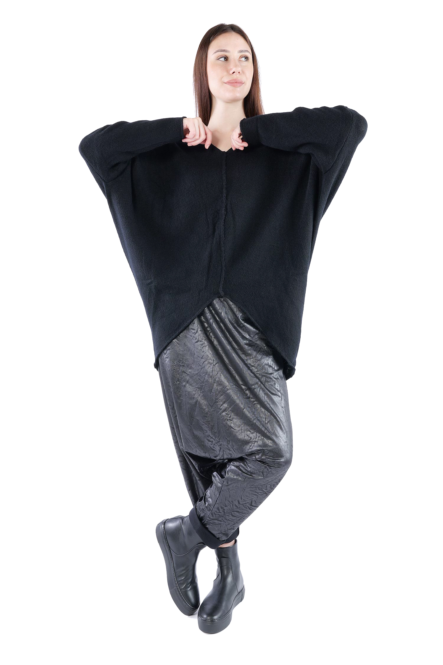 Feinstrick Pullover - Schwarz - Jojo