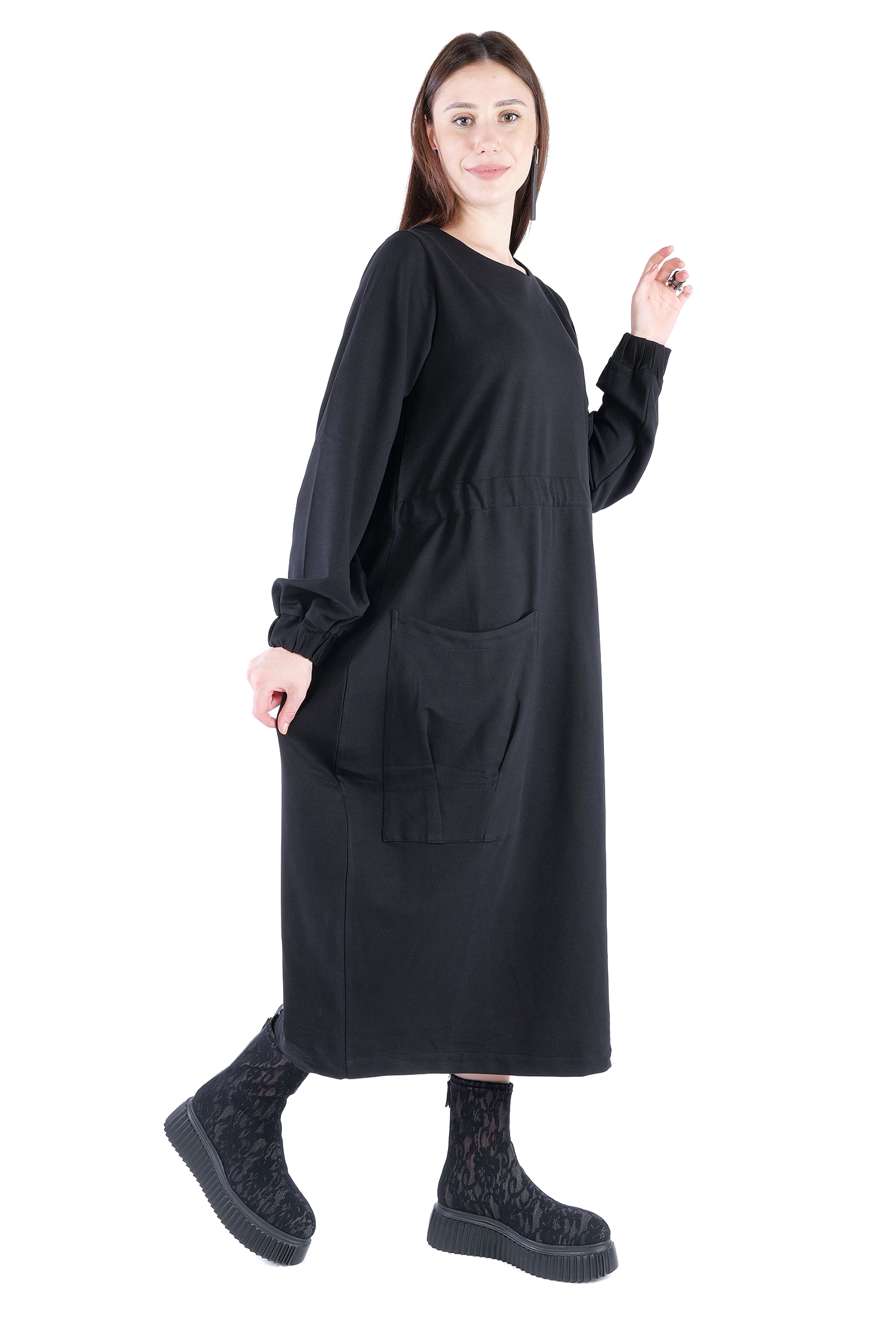 Asymmetrisches Kleid - Schwarz - 26.2-KHF108