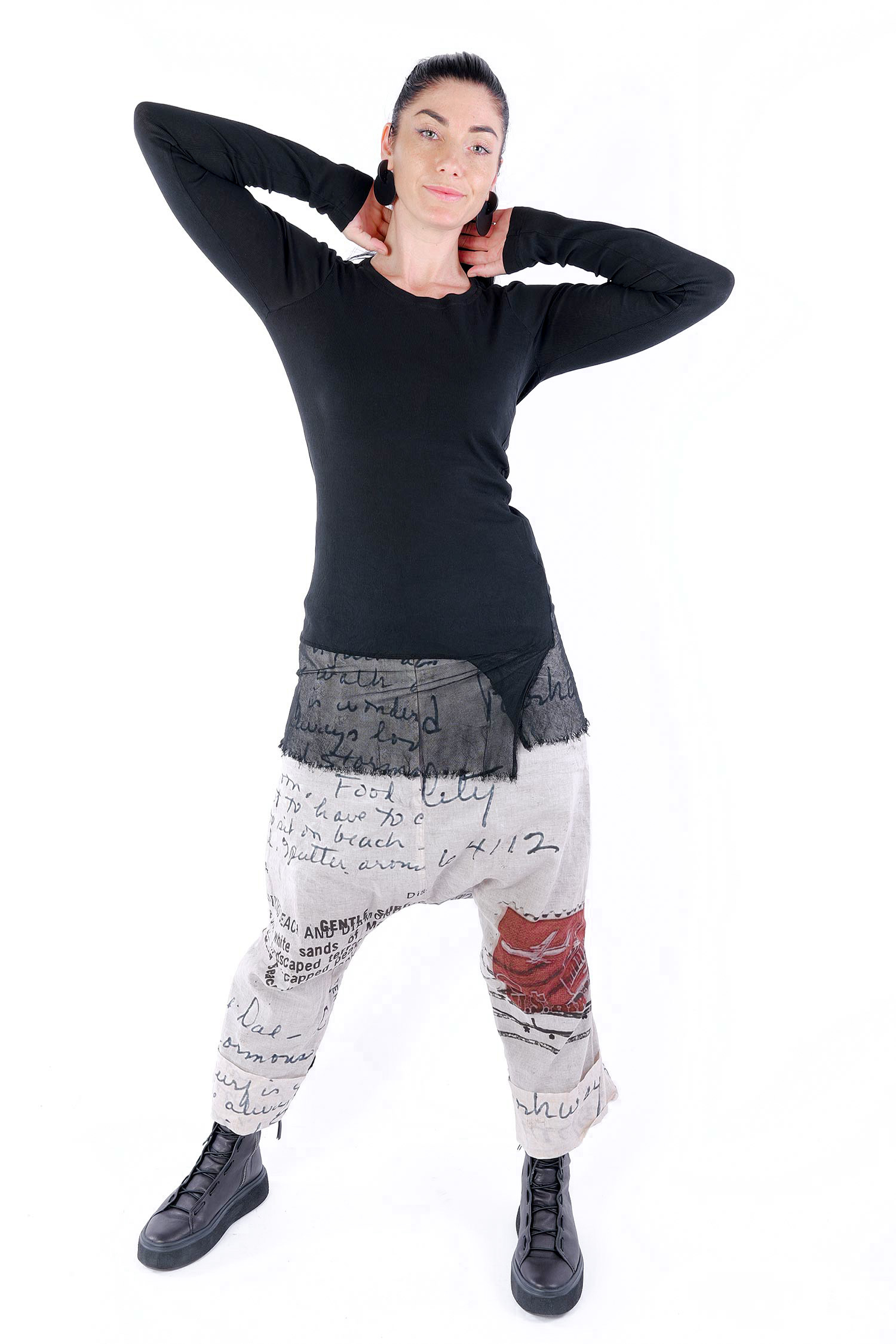 Longsleeve mit Tüll - Schwarz - 2252340504