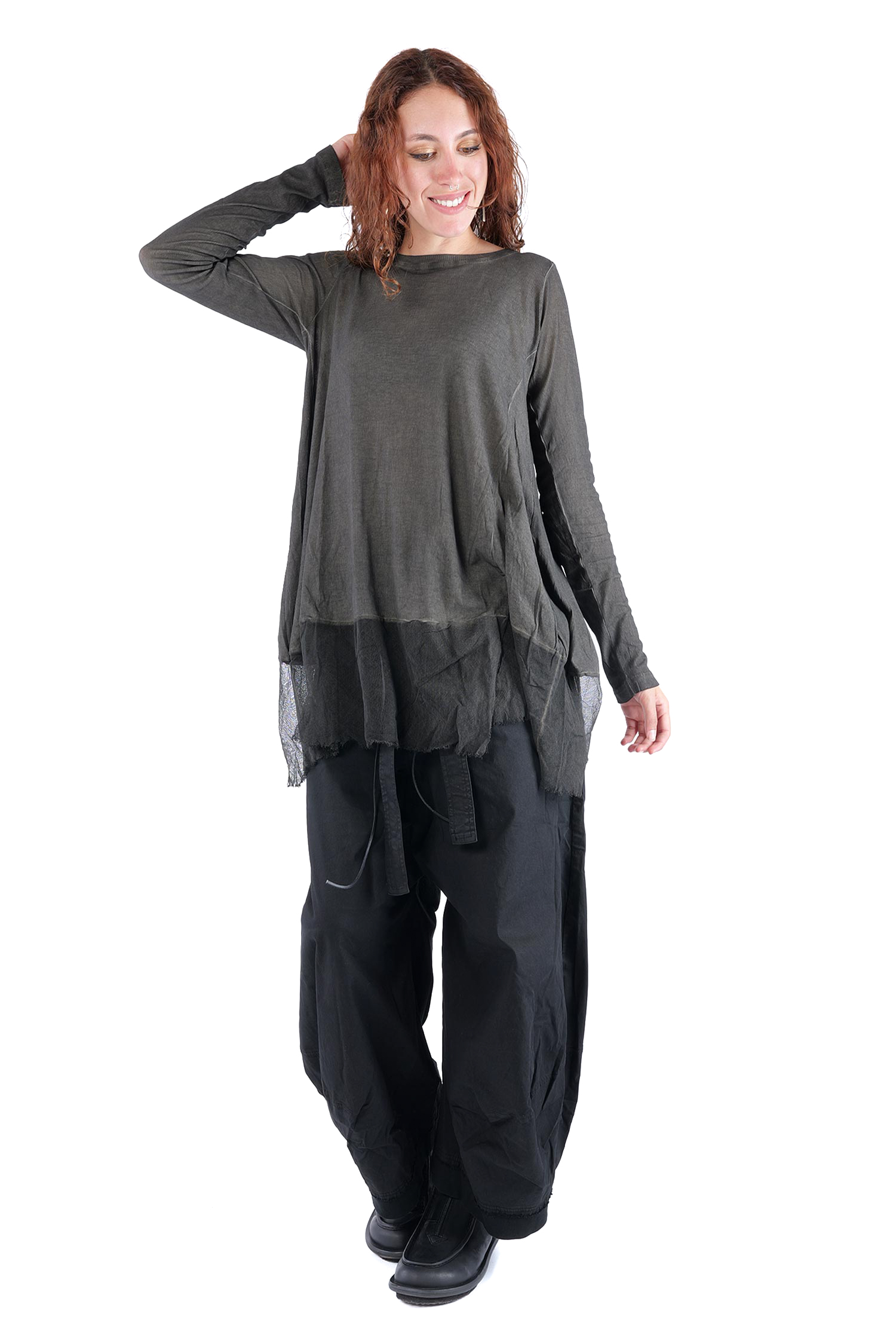 Rippjersey Tunika - Black cloud - 2262340904