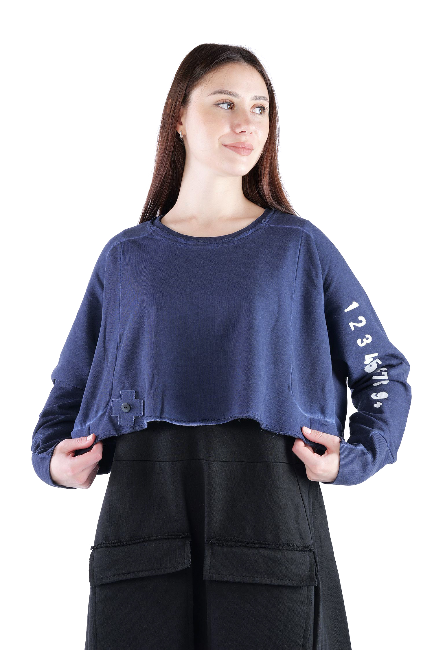 Kurzer Sweatpullover - Ocean print - 2137