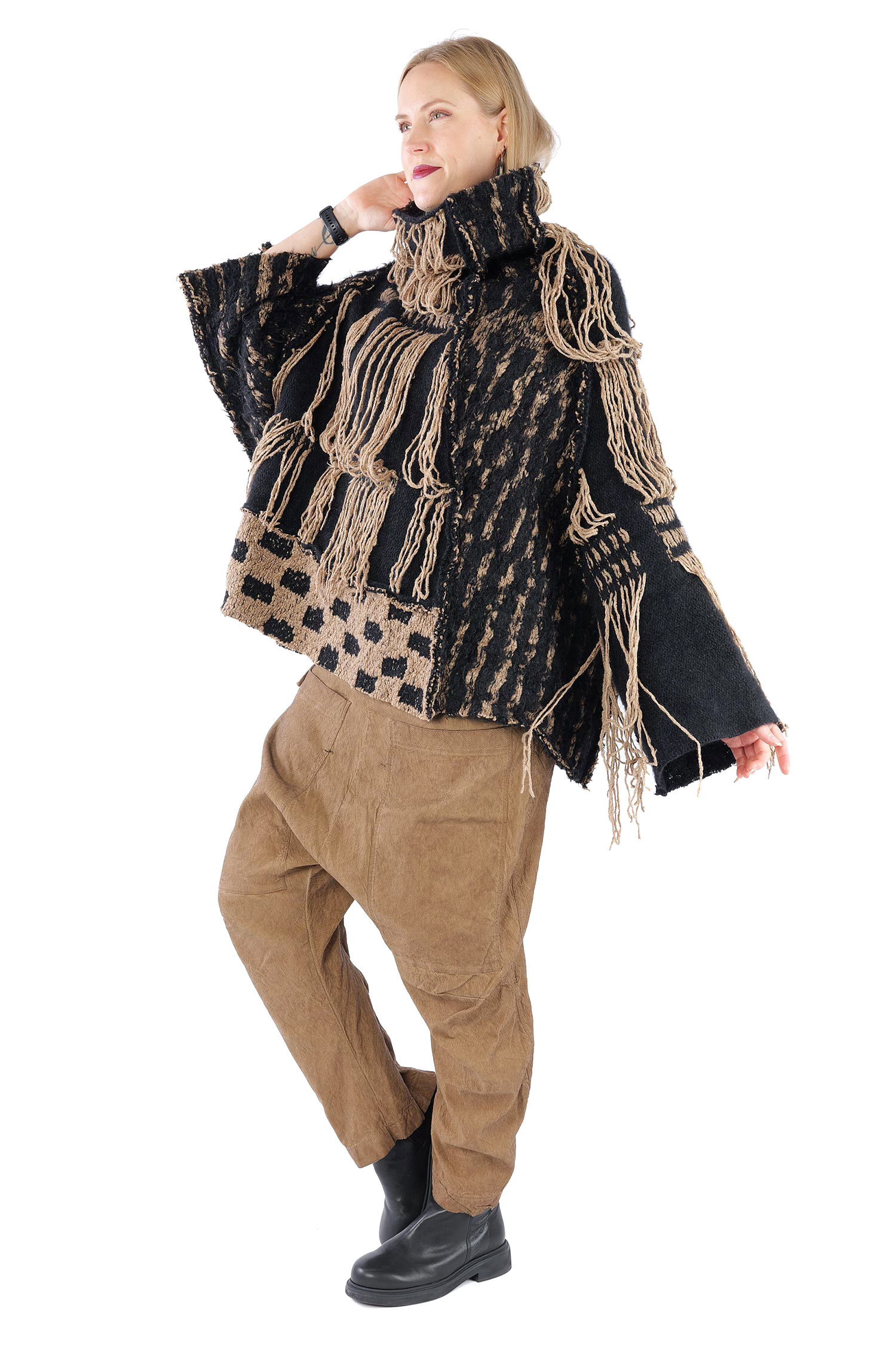 Chunky knit pullover - Dakar/black - 2262640702