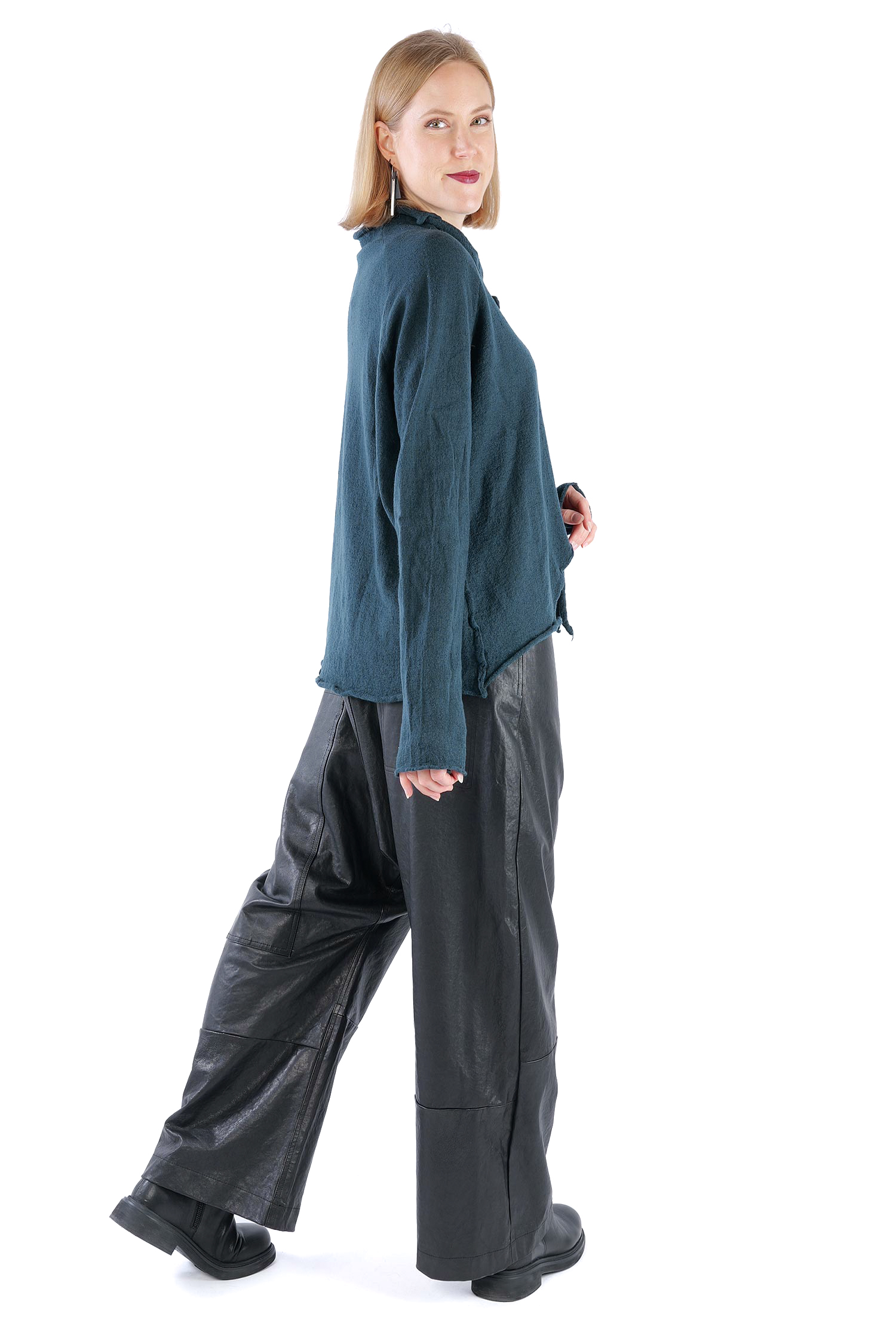 Oversize Wollpullover - Petrol - 2261680713