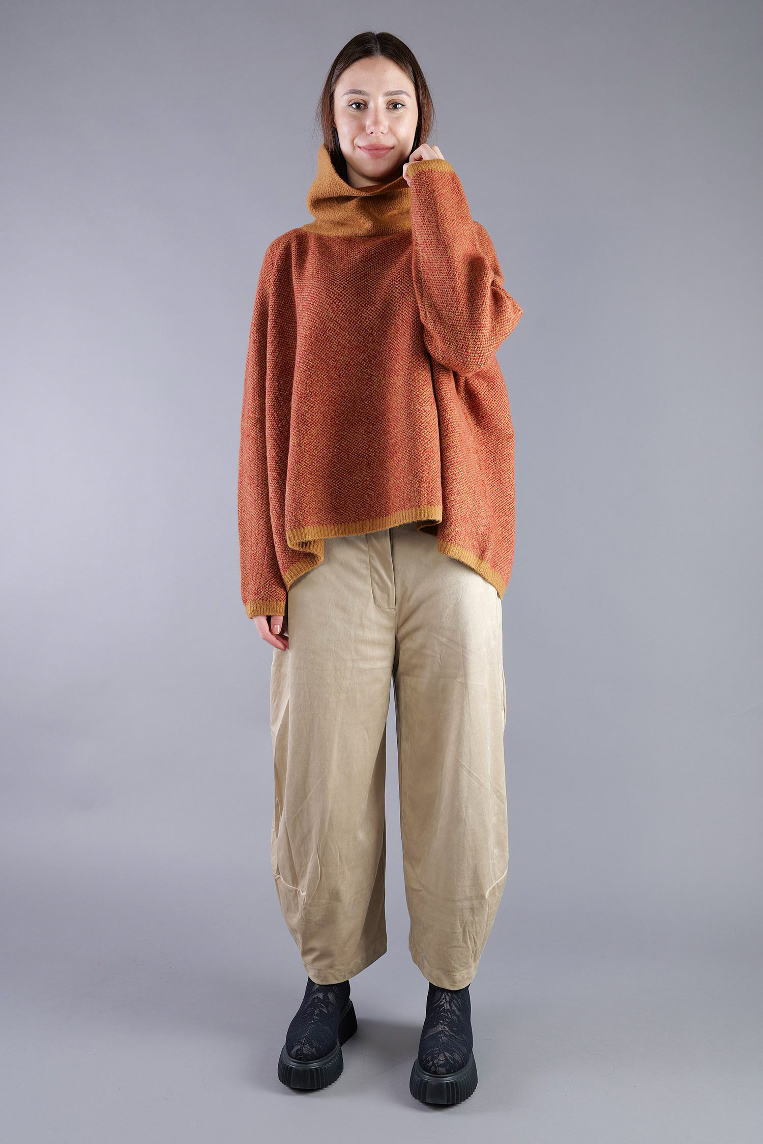 Strickpullover - Bronze lava jacquard - 2263270702