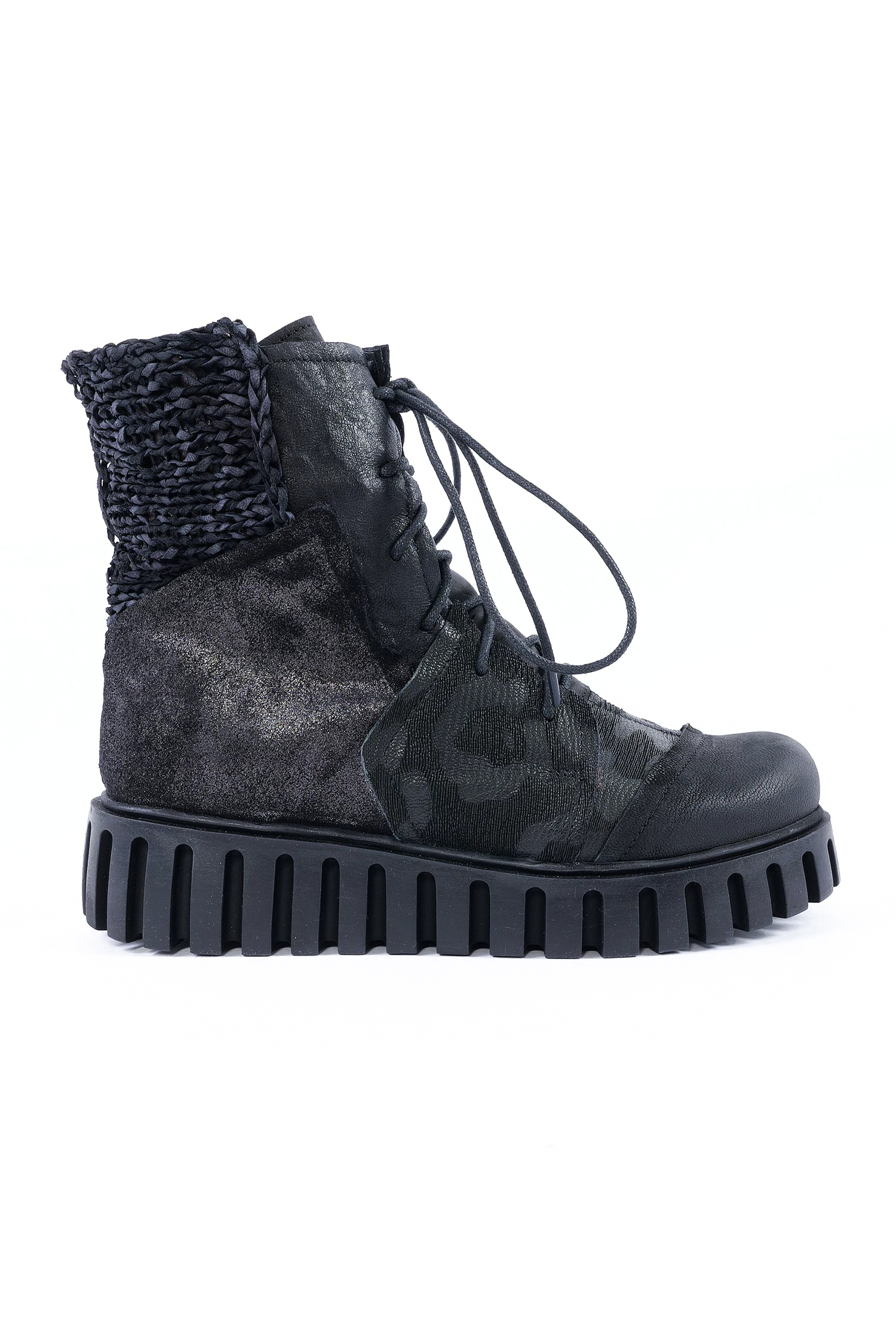 Patchwork Boots - Schwarz - Anastasia