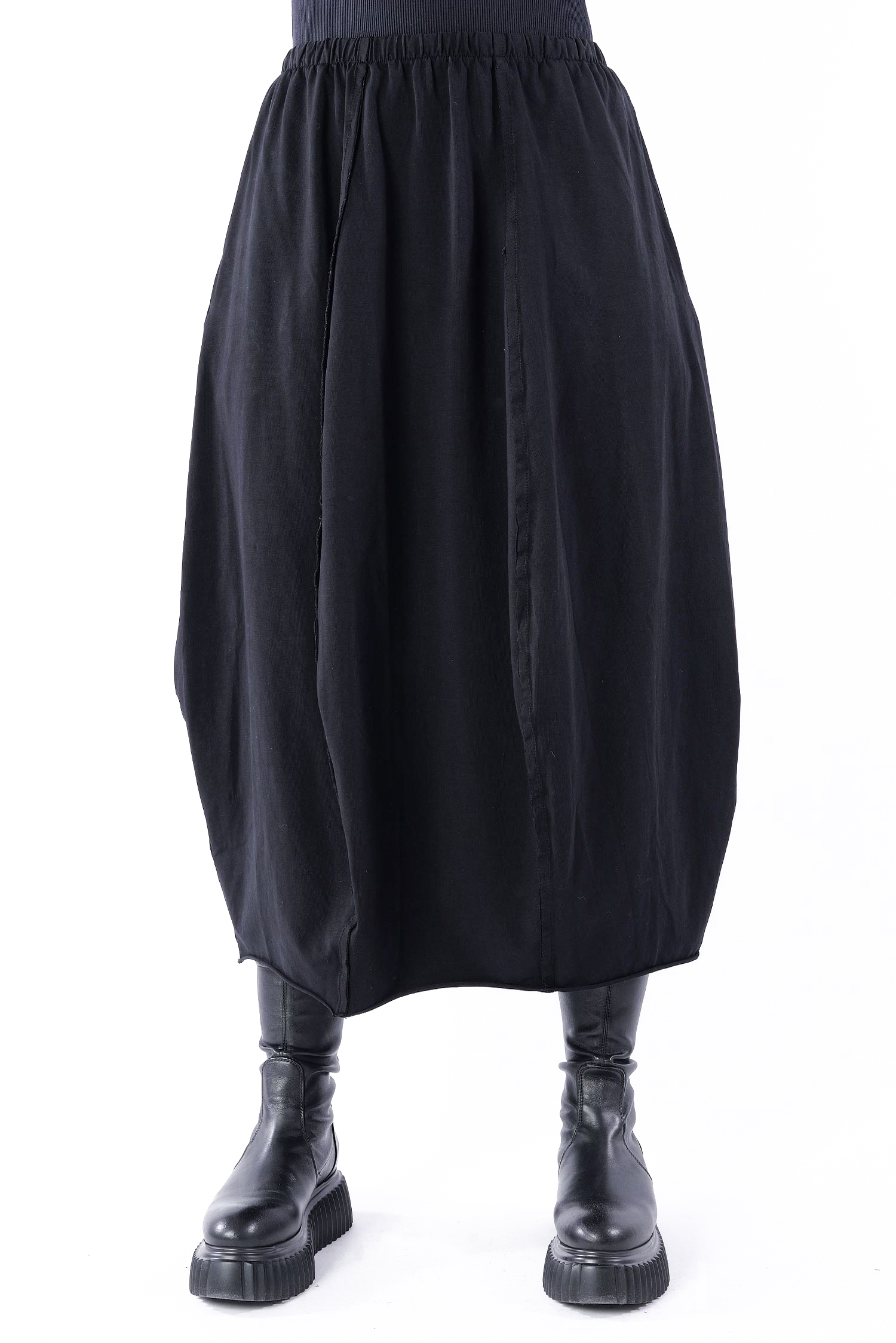 Tulpiger Jerseyrock - Schwarz - Weichblick