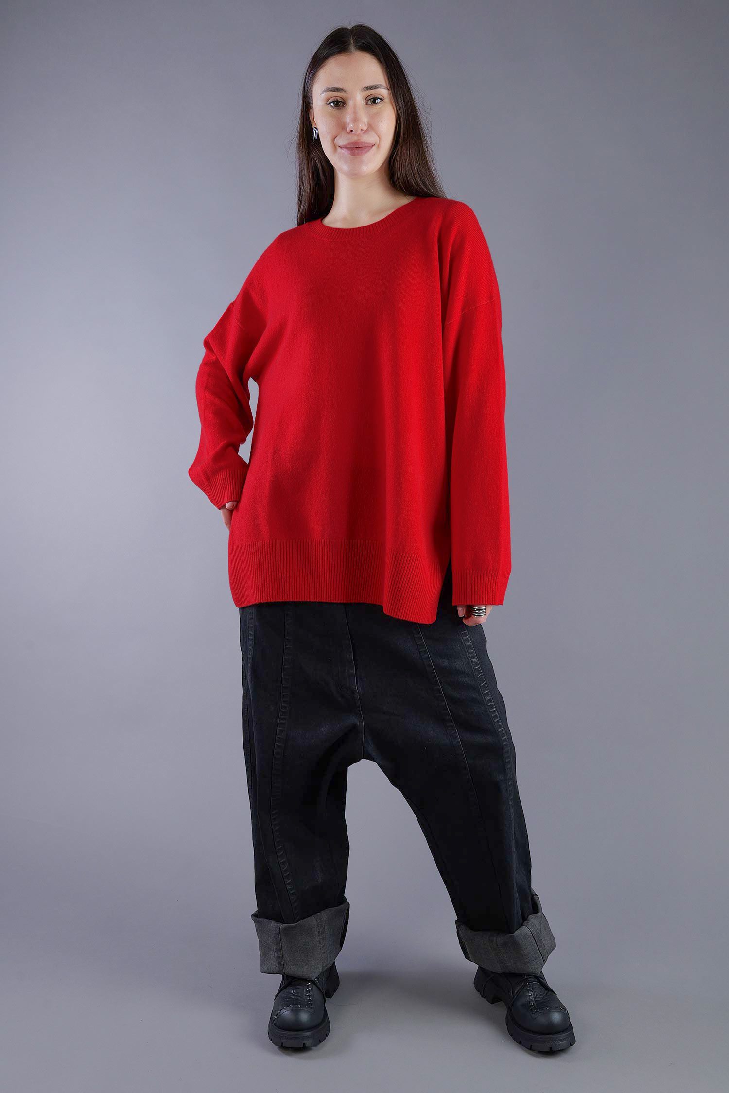 Kaschmir Pullover - Rhubarb Red - 24116A