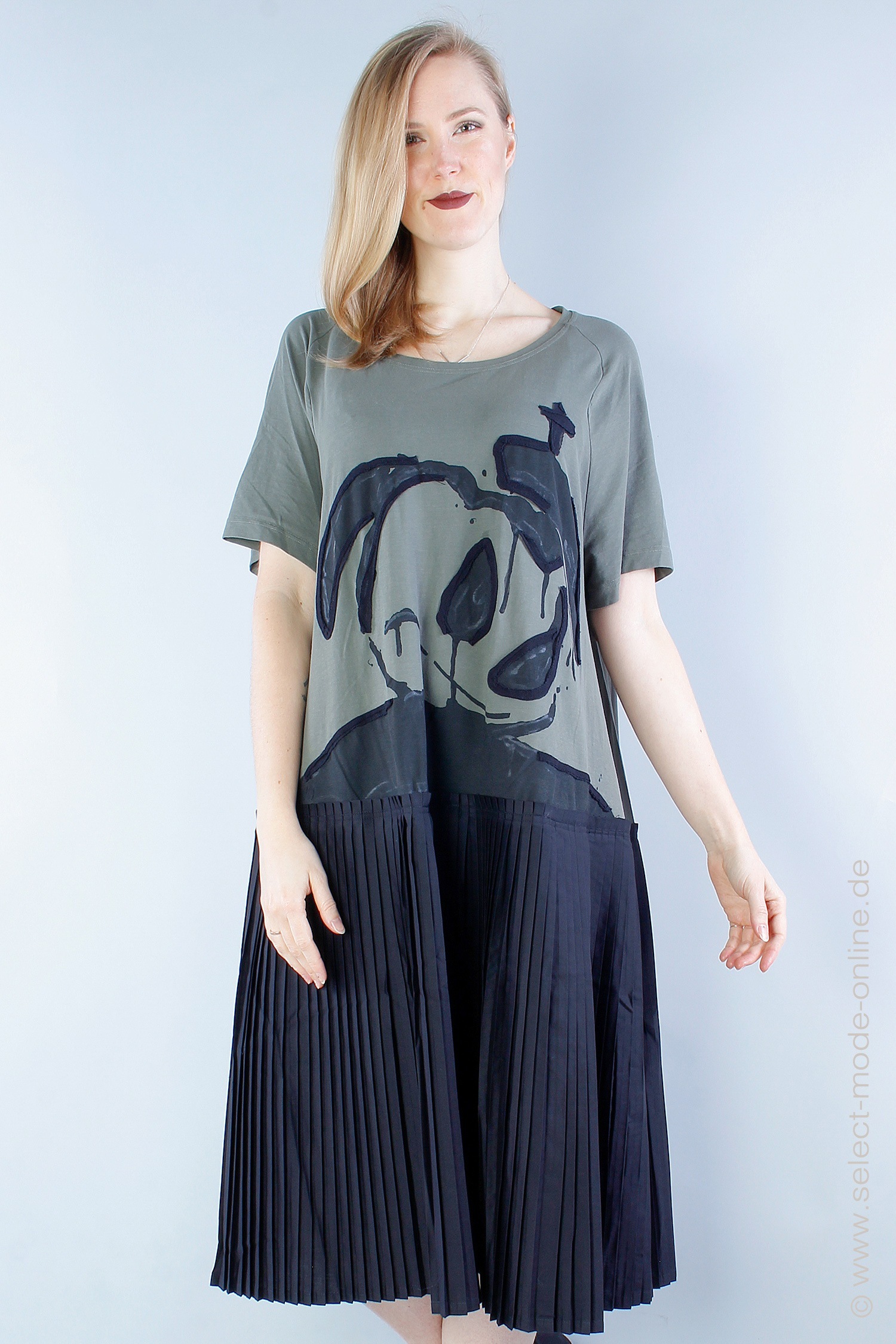Detailreiches Kleid - alge print - 1231560904