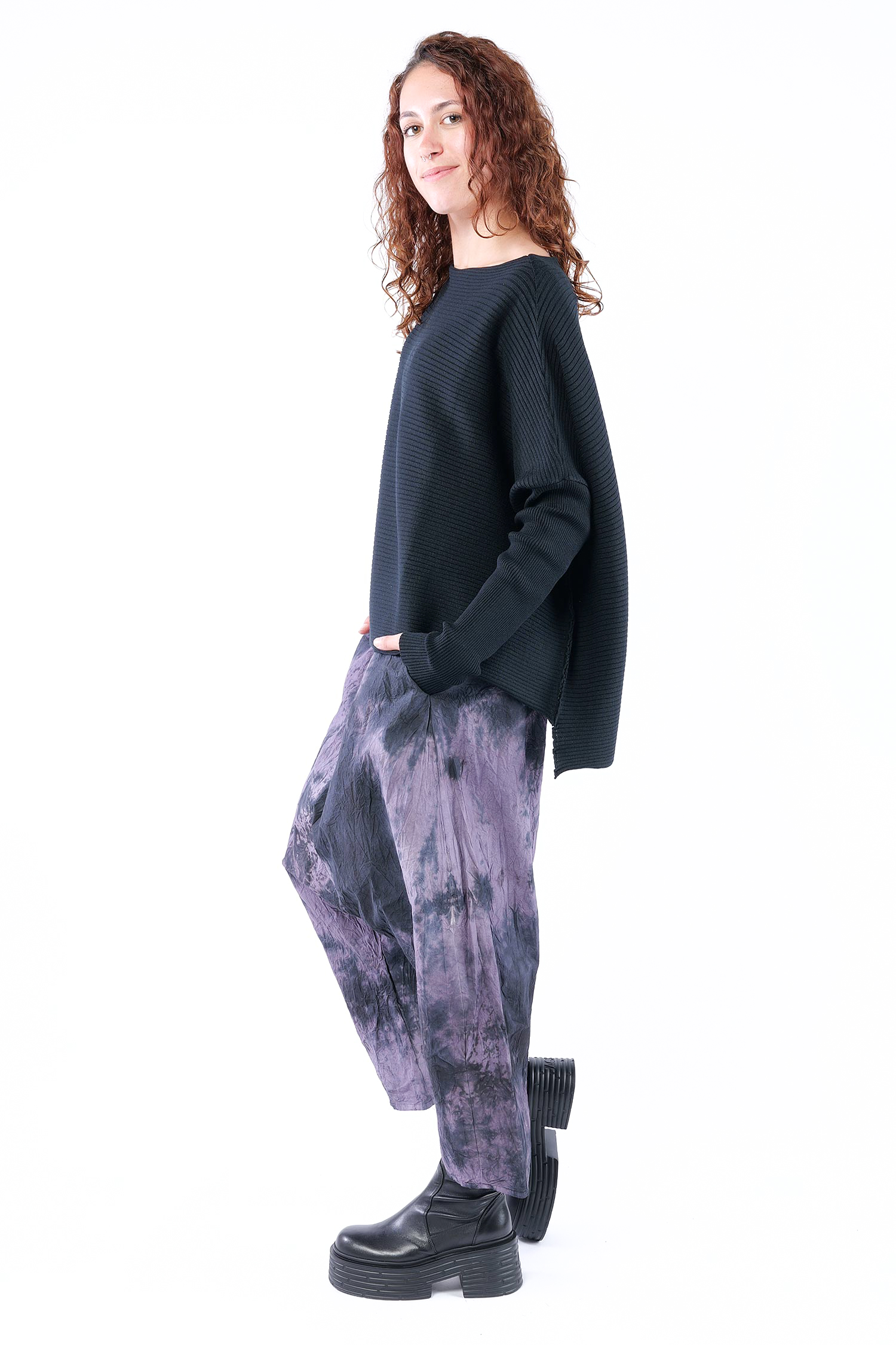 Oversize Strickpullover - Schwarz - 26.2-KHG444