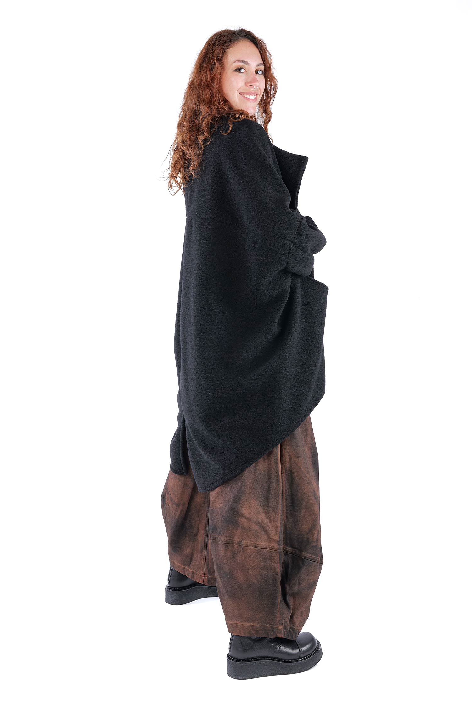 Oversize Mantel - Schwarz - S490