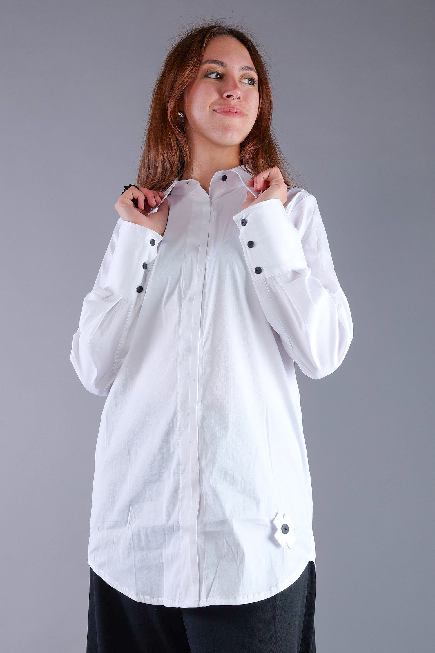 Stretchbluse - White - 4033