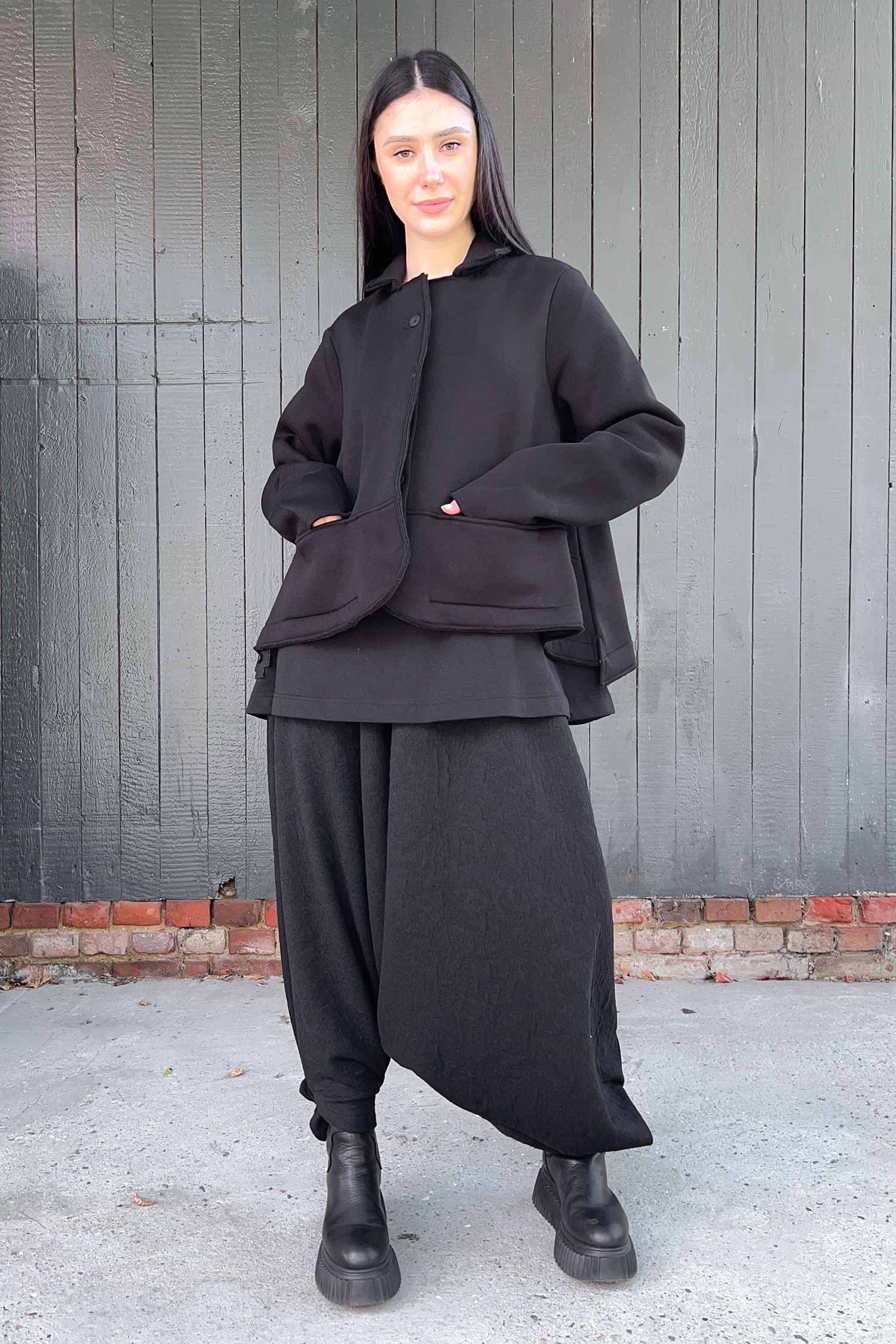 Dicke Sweatjacke - Schwarz - 2102