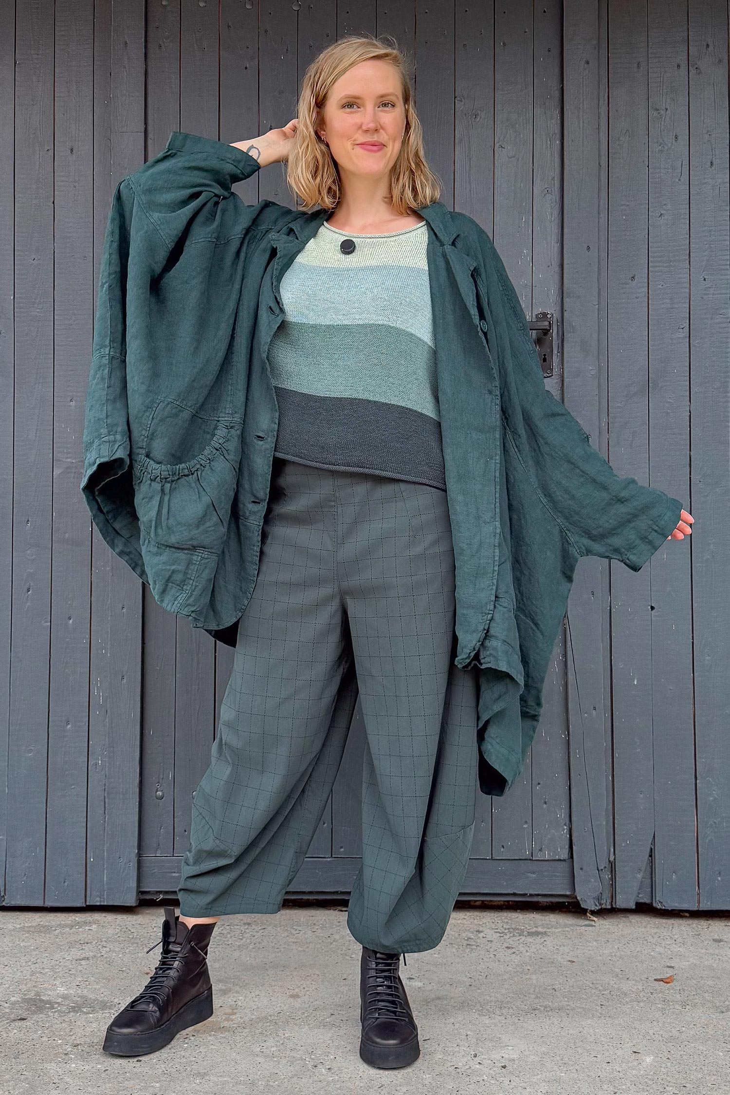 Oversize Leinenmantel - Tree - 1263541102