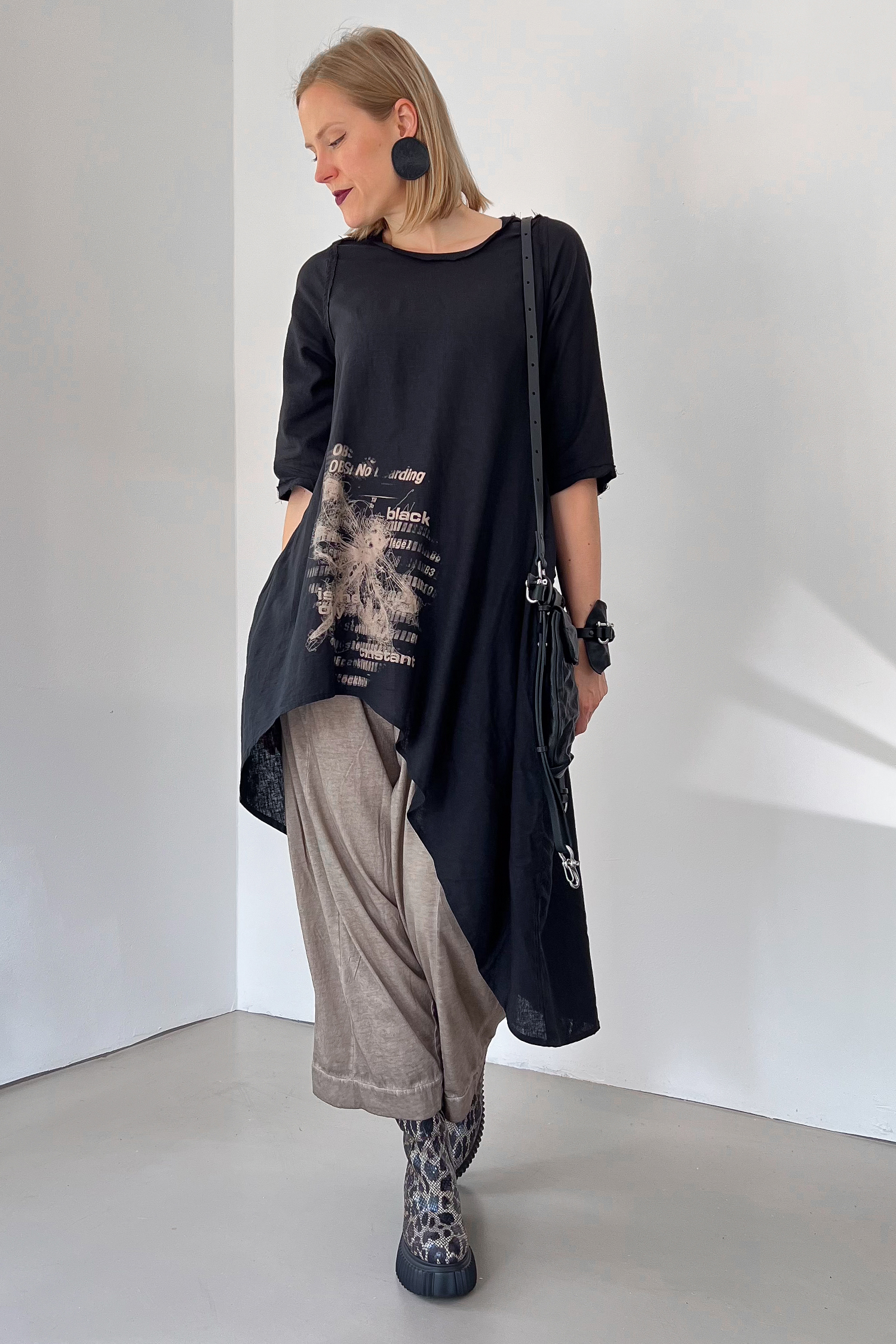 Printed tunic - Black - Vashka