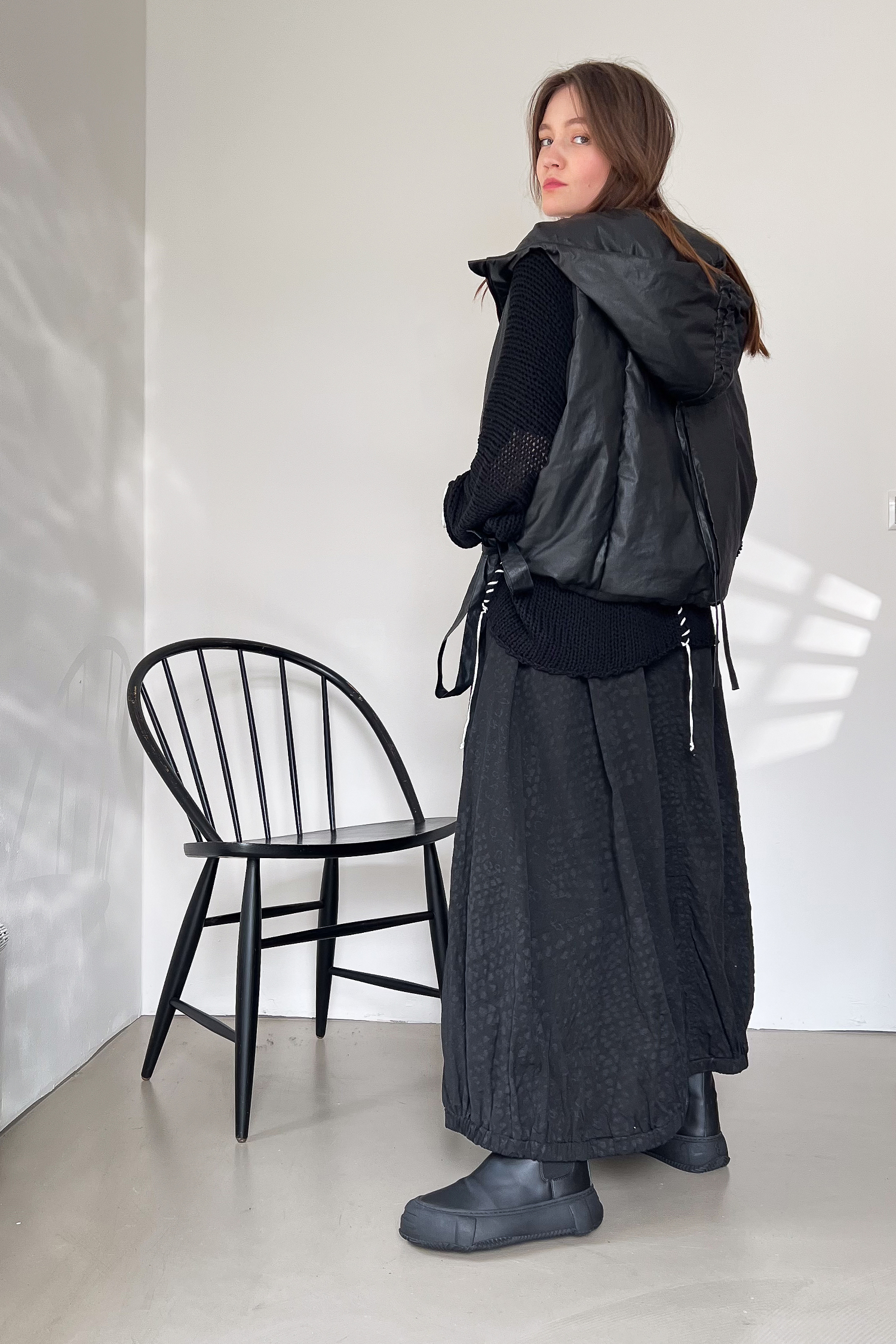 Oversized vest - Black coated - Tionna