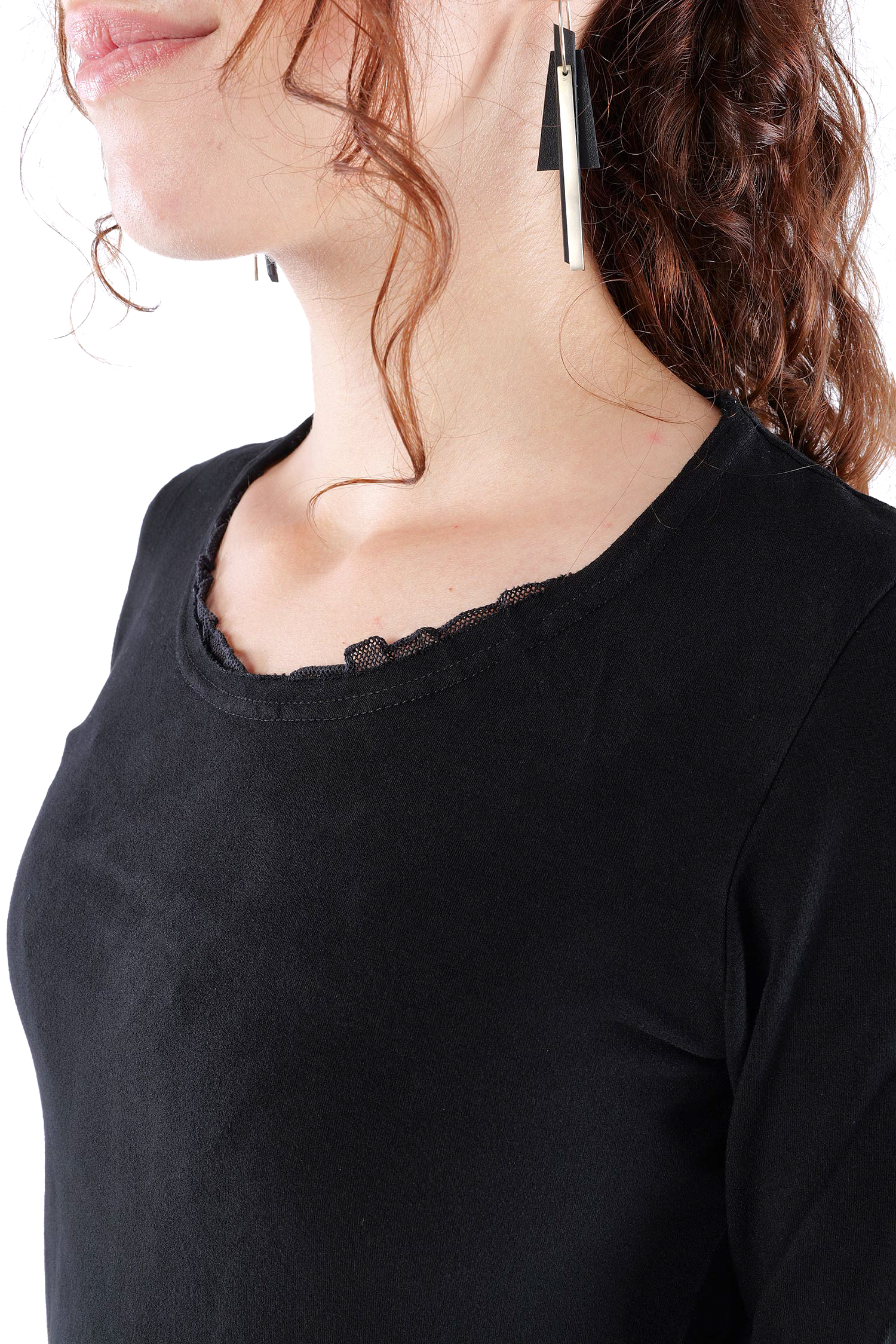Longsleeve mit Tüll - Schwarz - 2263510501