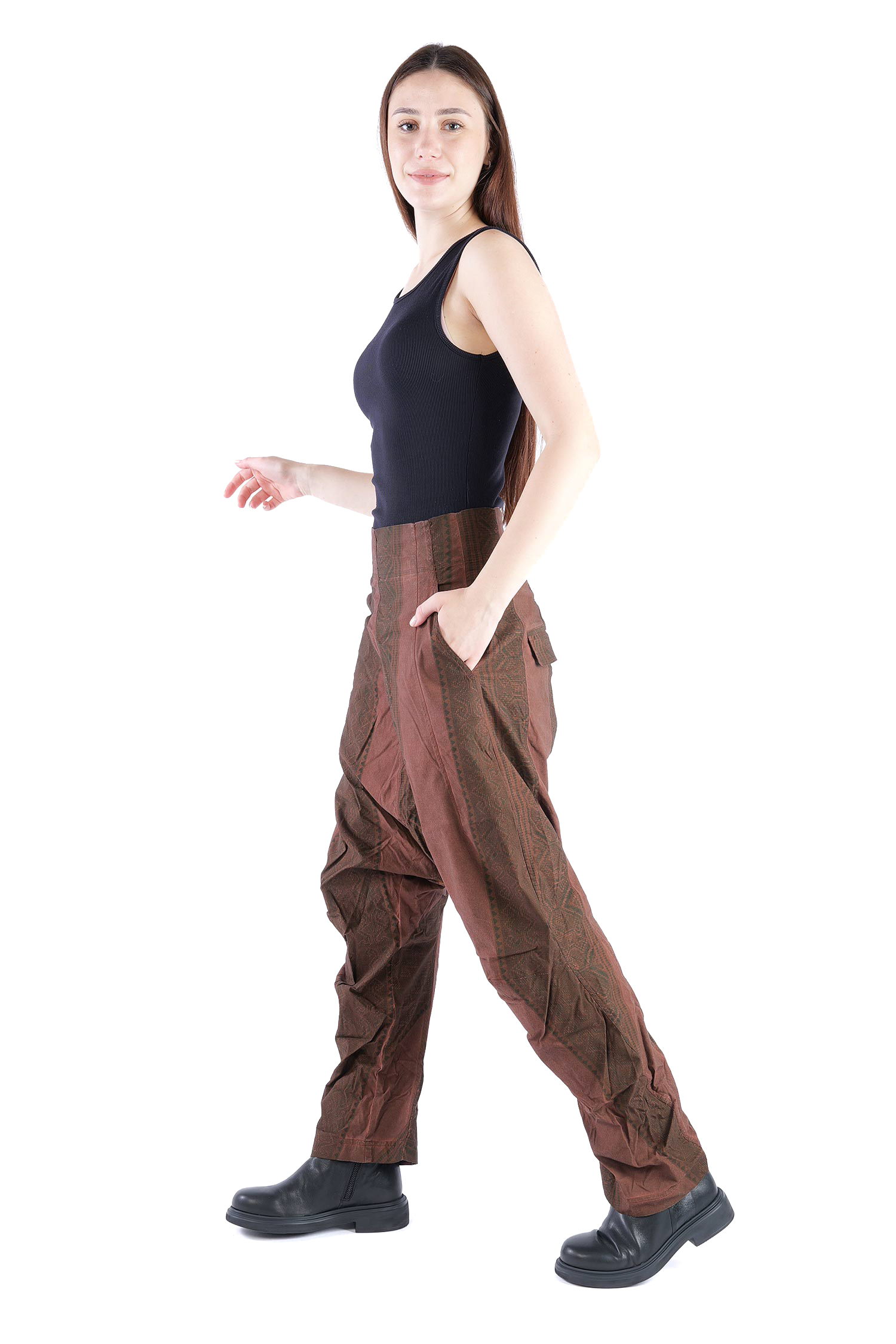 Stretchhose - Henna cloud stripe - 2262390103