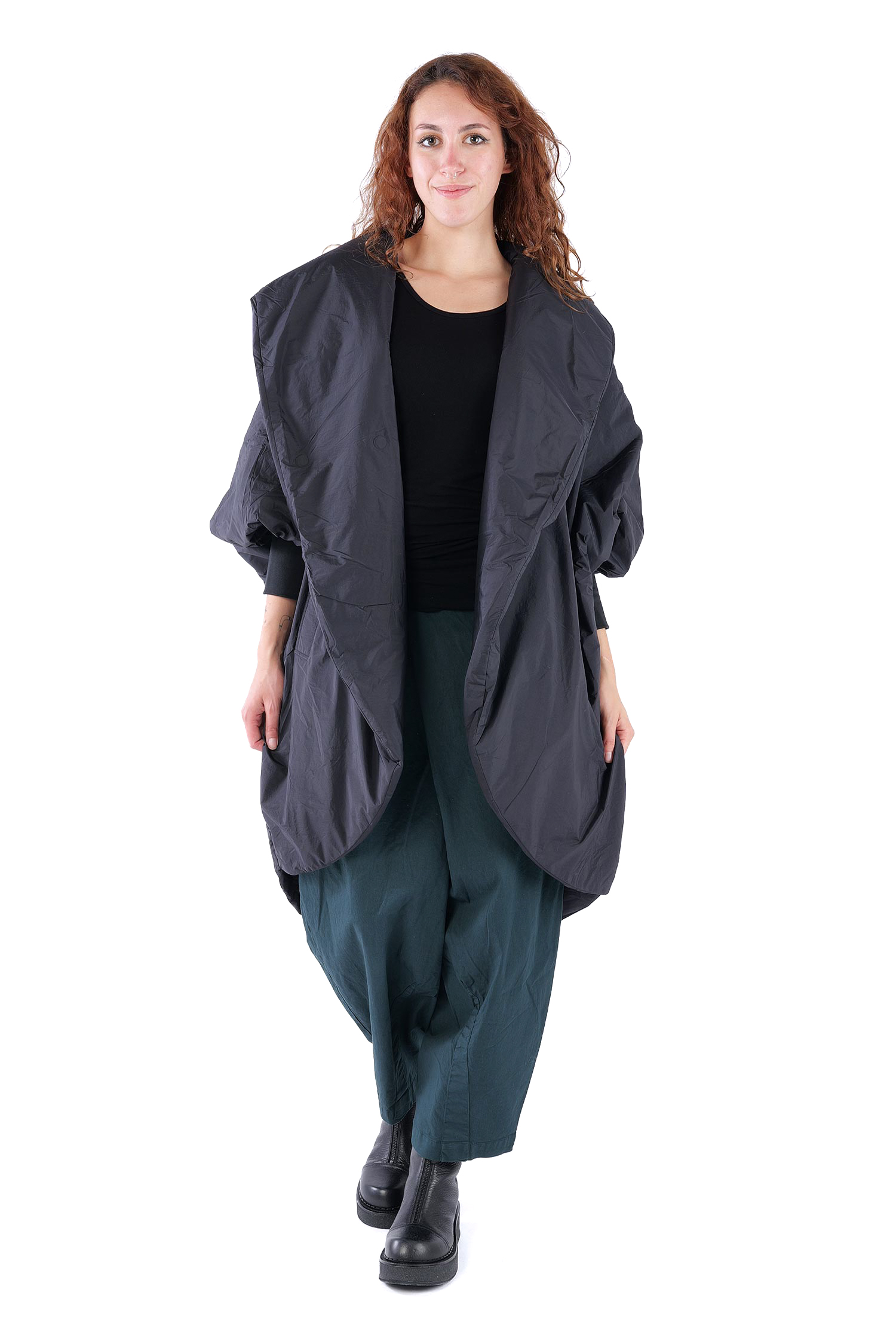 Oversize Wintermantel - Schwarz - SX115