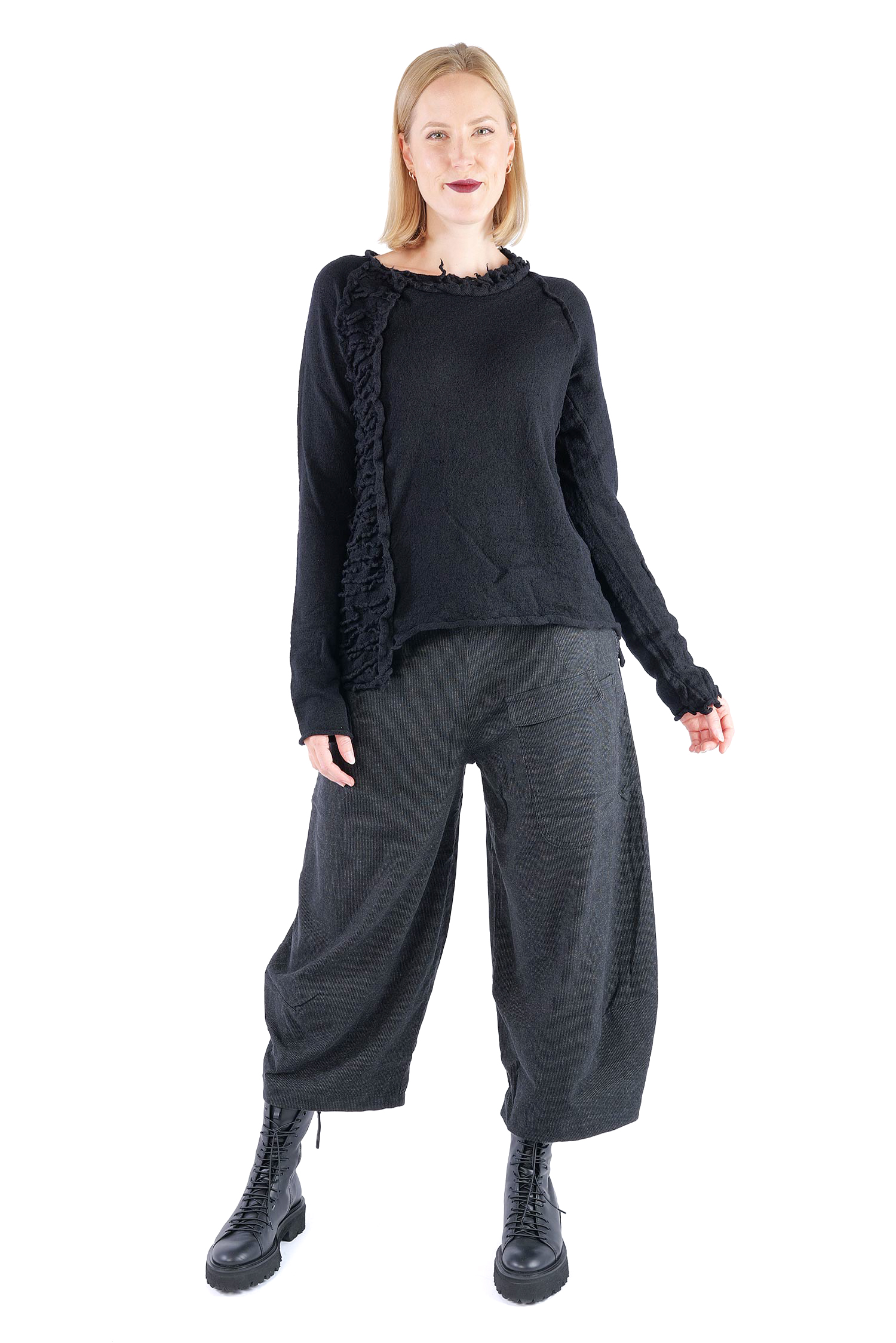 Dekorativer Wollpullover - Schwarz - 2262680705