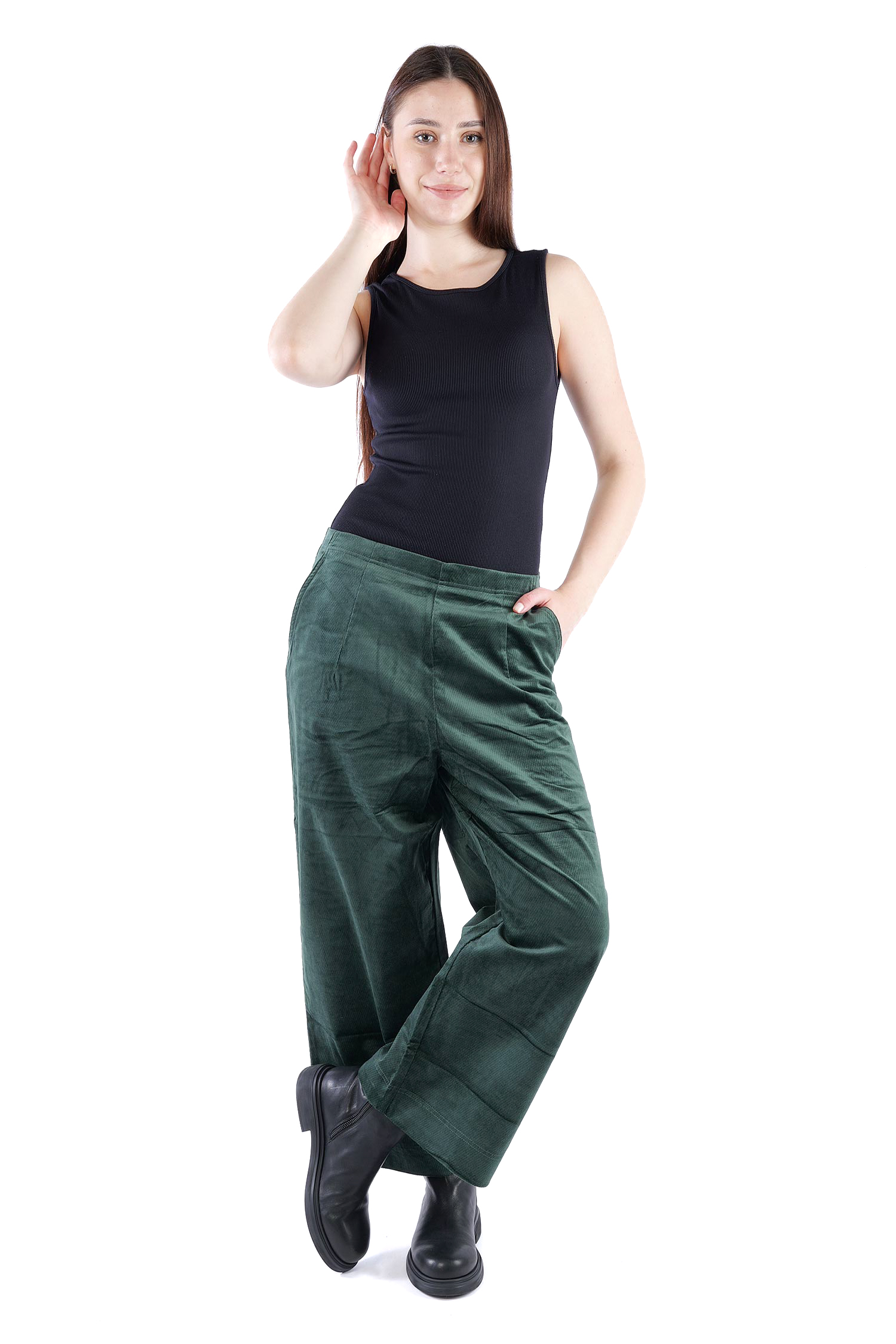 Feincord Culottes - Forest - 2263230113