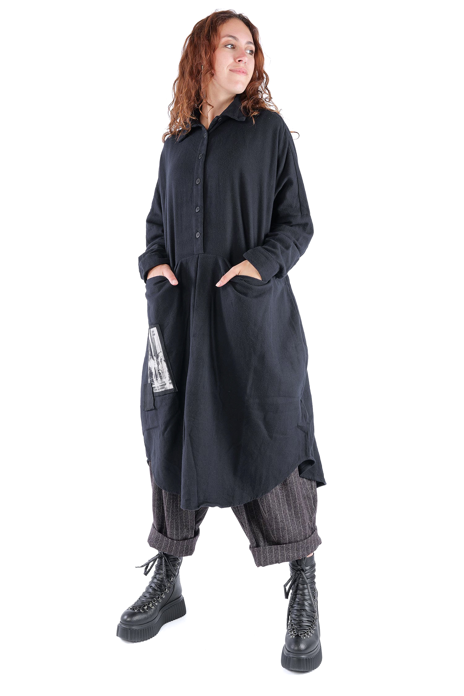 Flanell Tunika - Schwarz - Fight