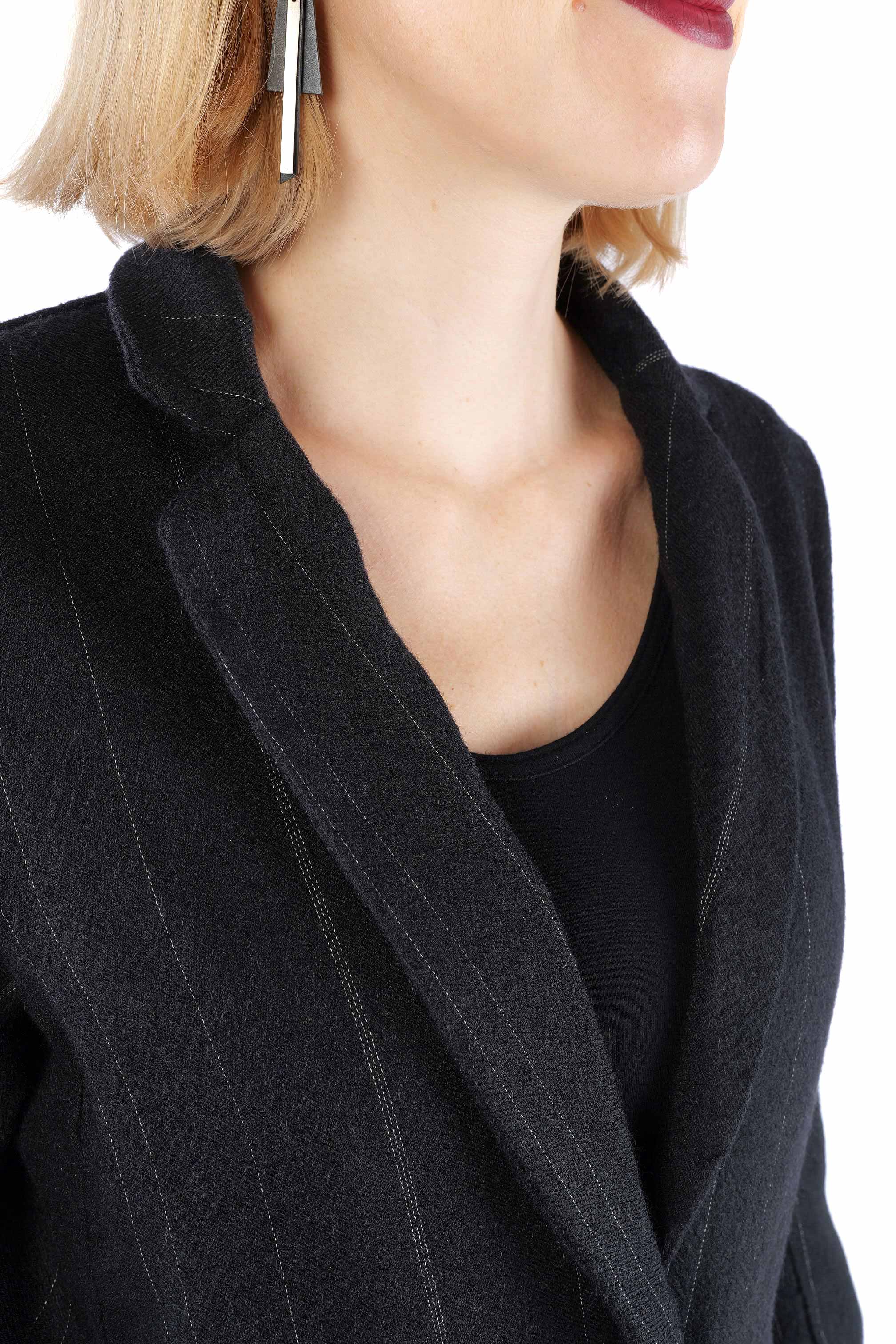 Lange Woll-Blazerjacke - Black stripe - 2261021110