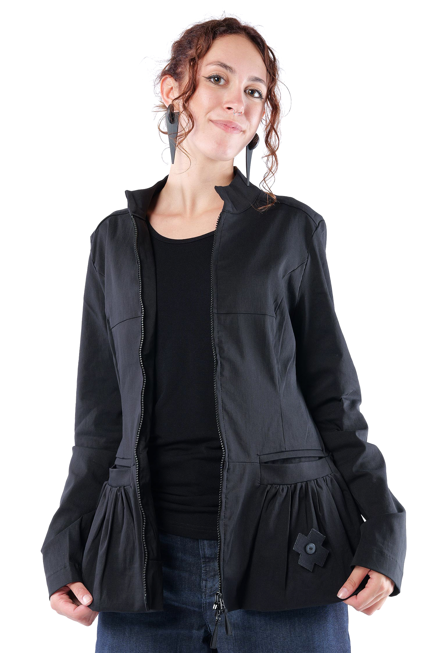 Stretch-Blazerjacke - Schwarz - 8074