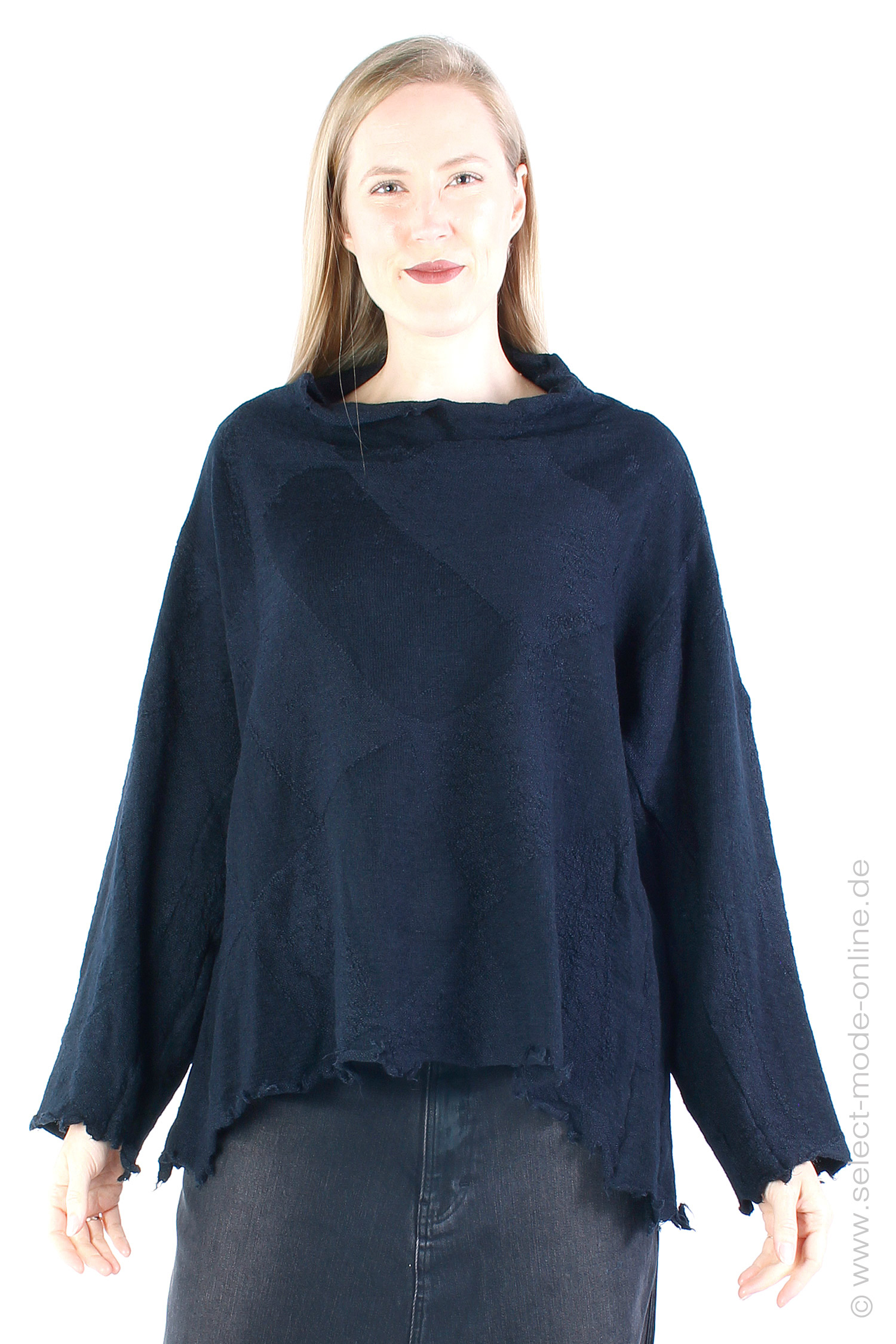 Virgin wool pullover - black check - 2231680707