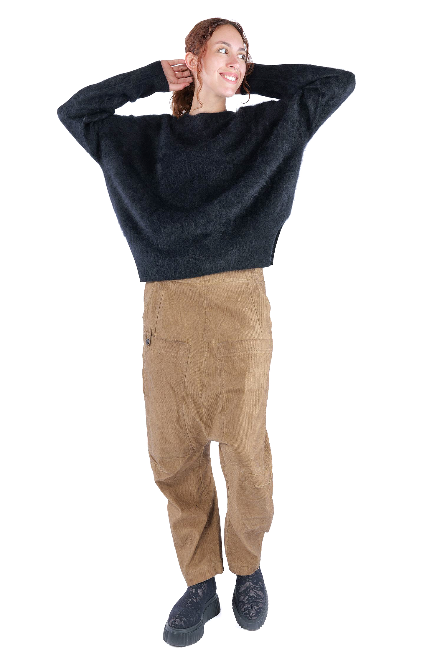 Flauschiger Kaschmir Pullover - Night - 26135