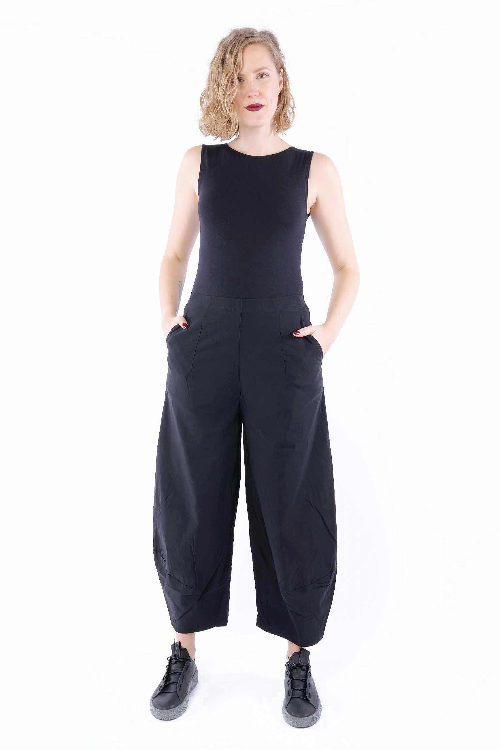Tulpige Stretchhose - Schwarz - 1263440126