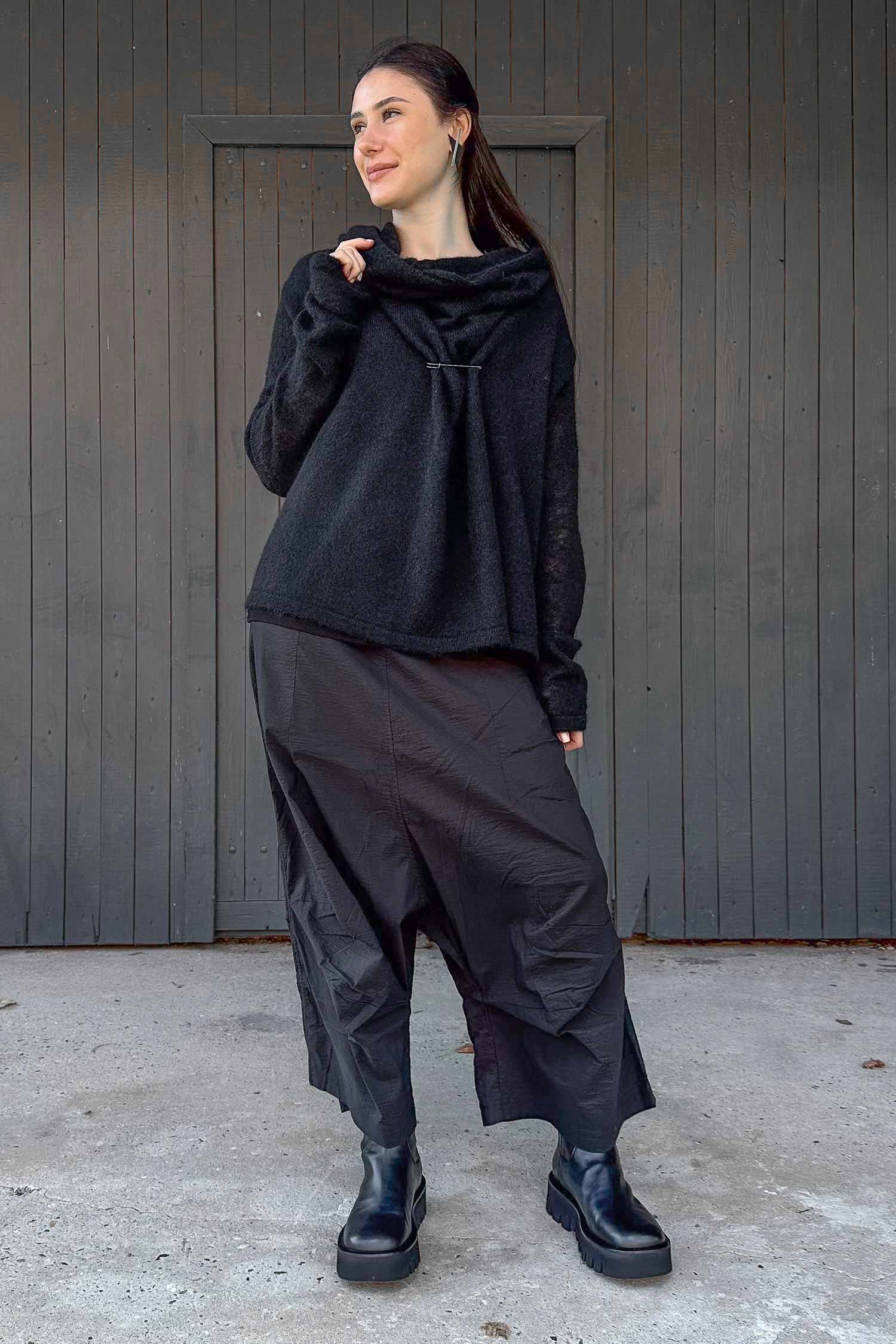 Wide stretch pants - Black - 2261240124