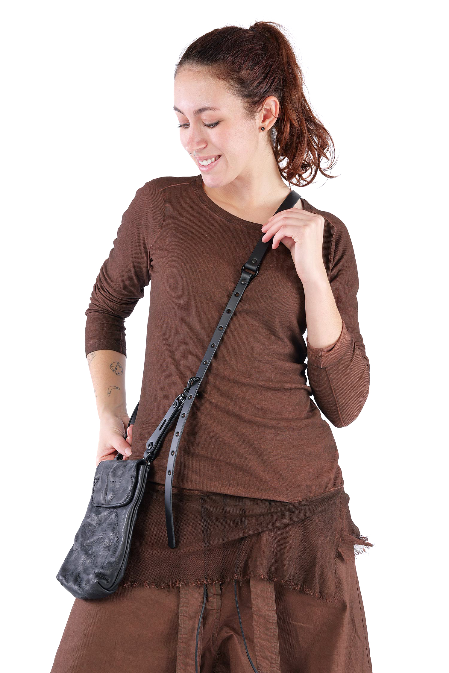 Kleine Ledertasche - schwarz - Miro