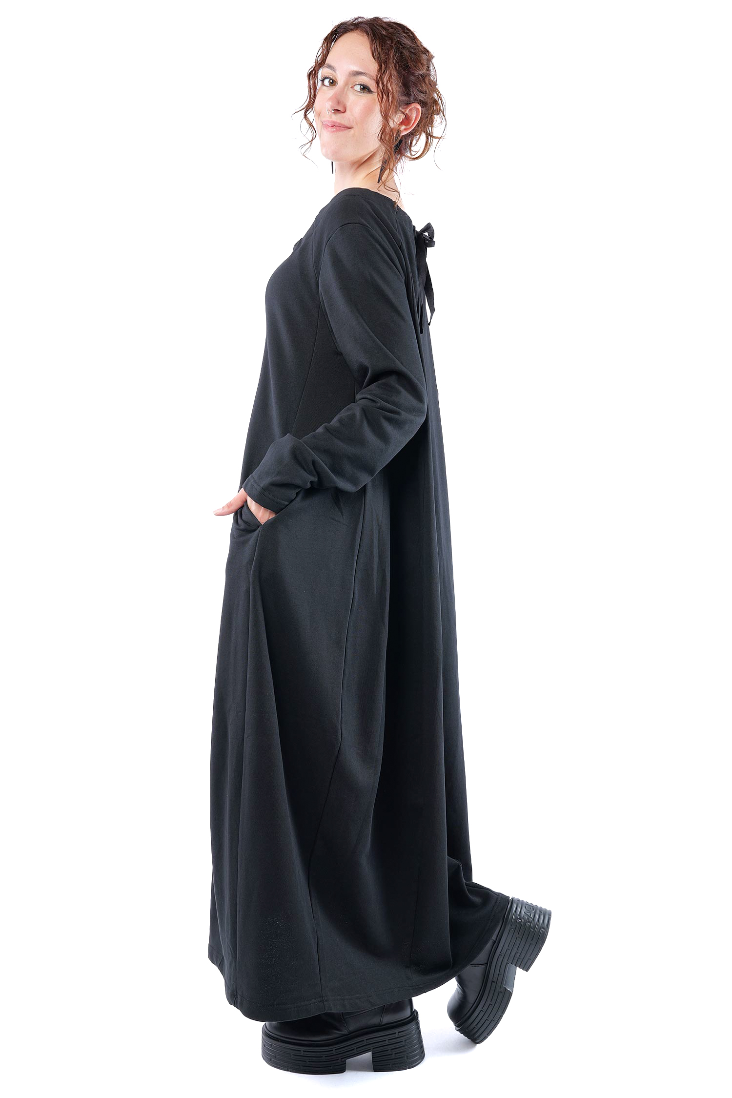 Tulpiges Sweatkleid - Schwarz - 1161