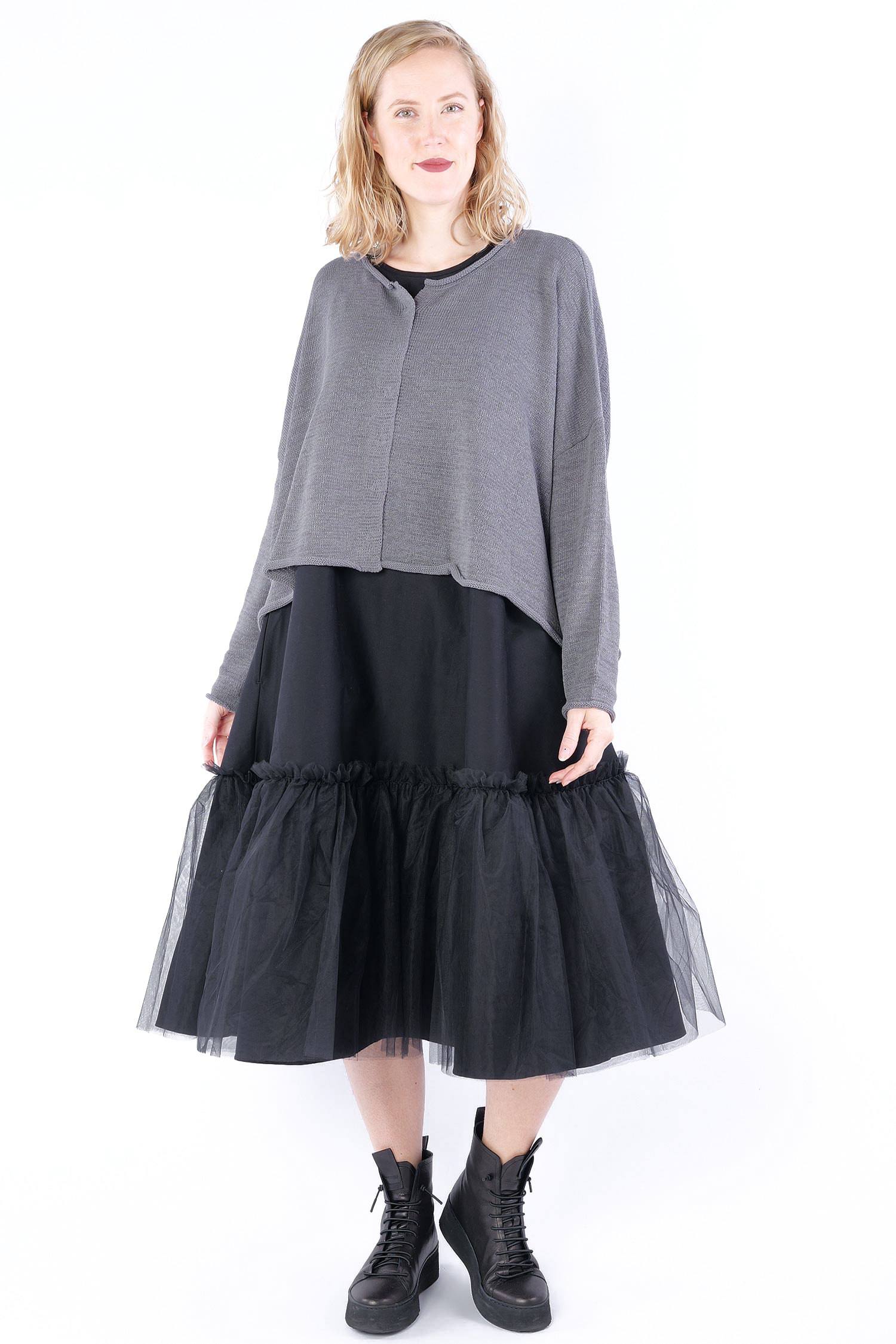 Grobstrick Jacke - Dark grey - 2253727117