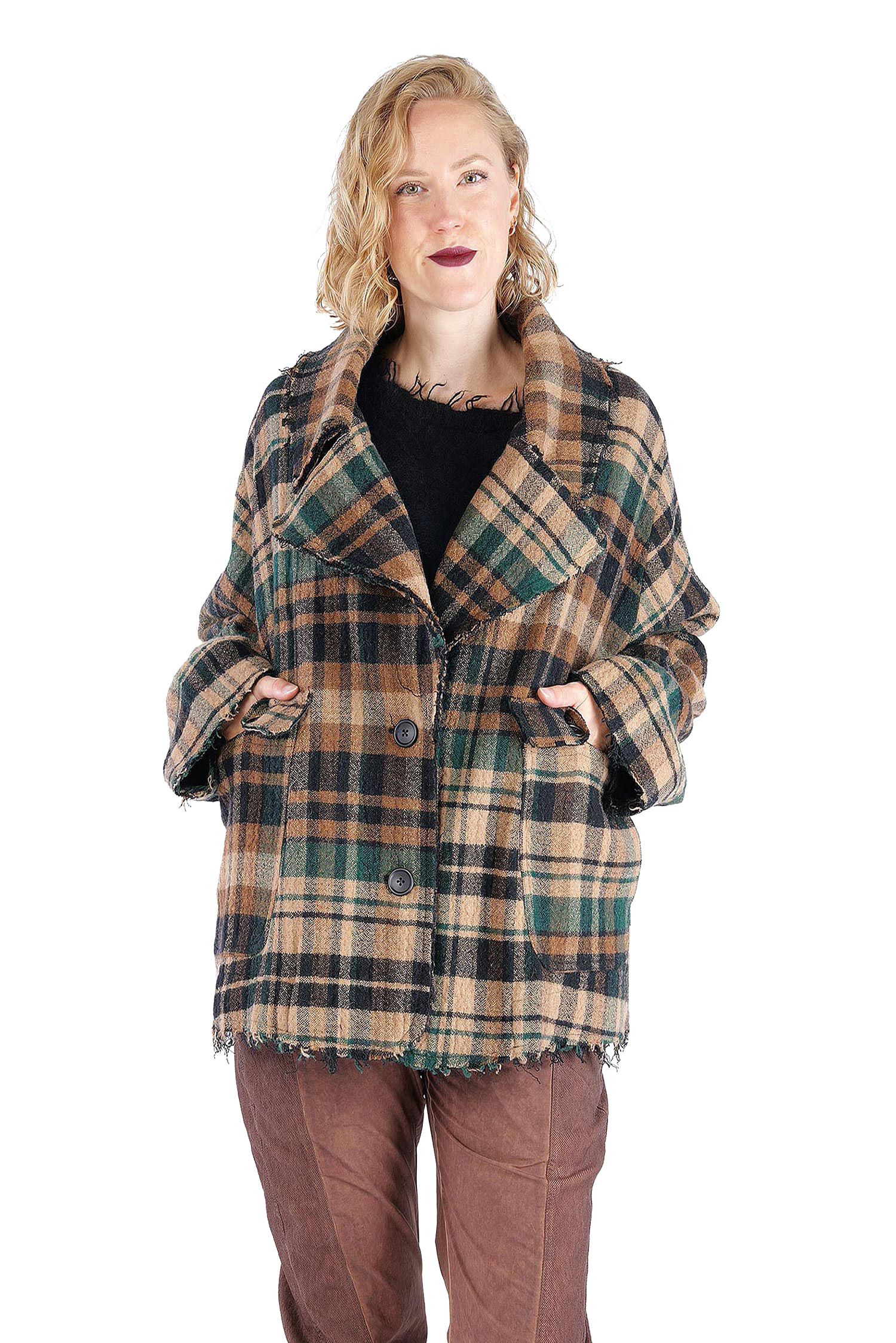 Fransige Winterjacke - Forest check - 2263281102