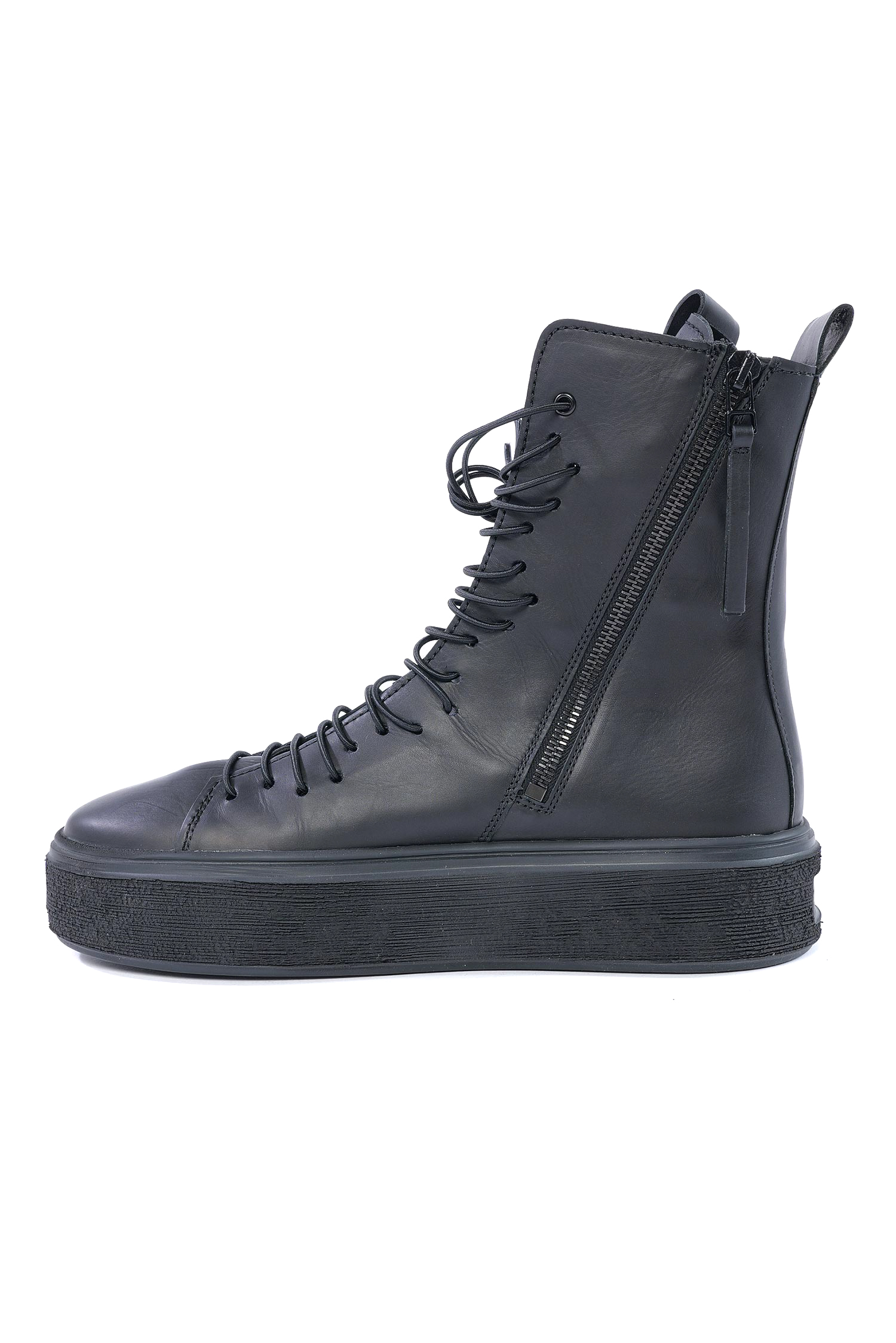 Hohe Ledersneaker - Schwarz - 907108