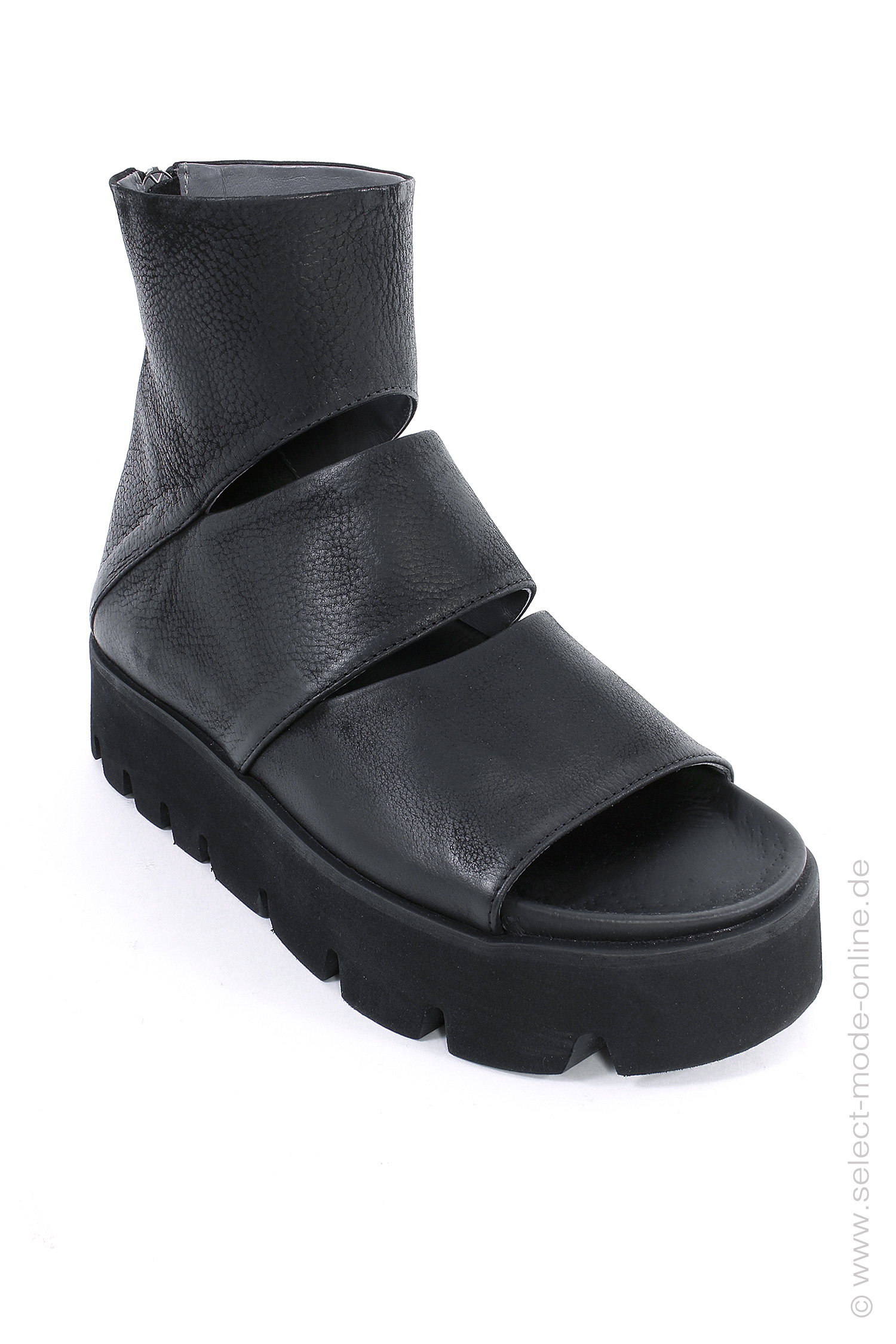 Sandale mit Reißverschluss - Schwarz - 5226