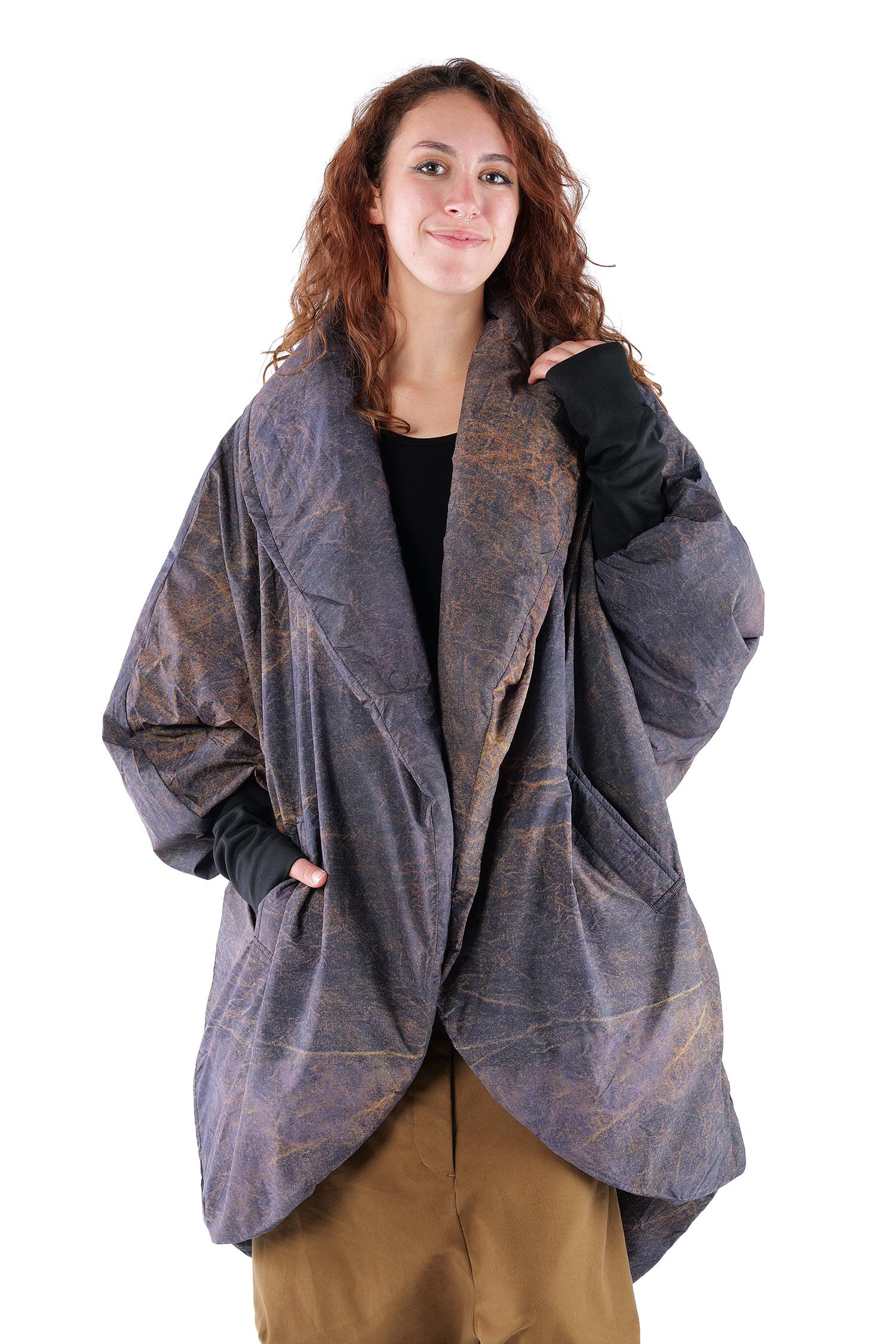 Oversize Wintermantel - Cognac Quartz - SX115