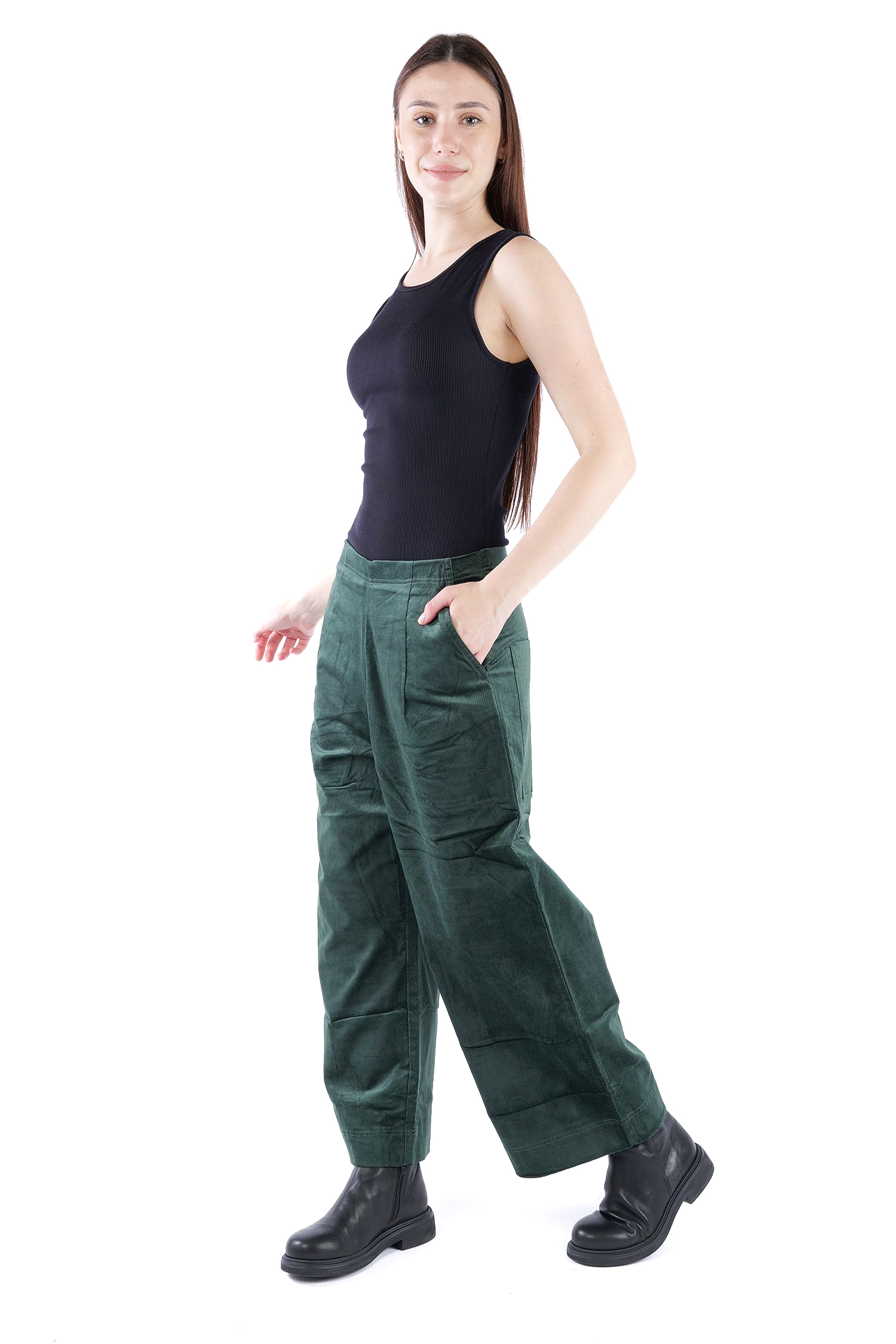 Feincord Culottes - Forest - 2263230113