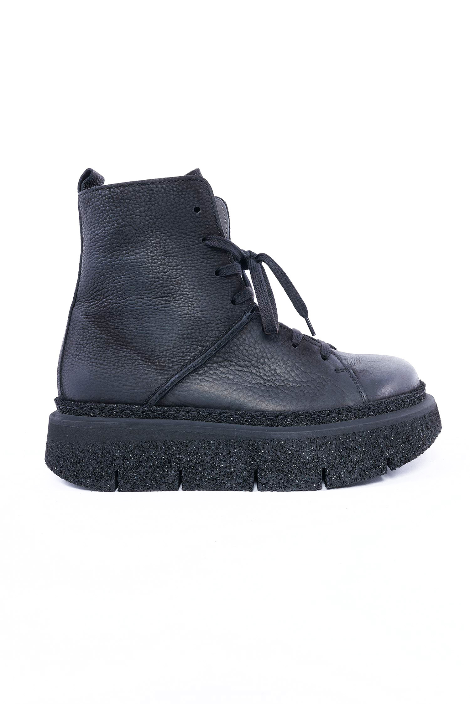 Leder Stiefelette - Schwarz - 8422