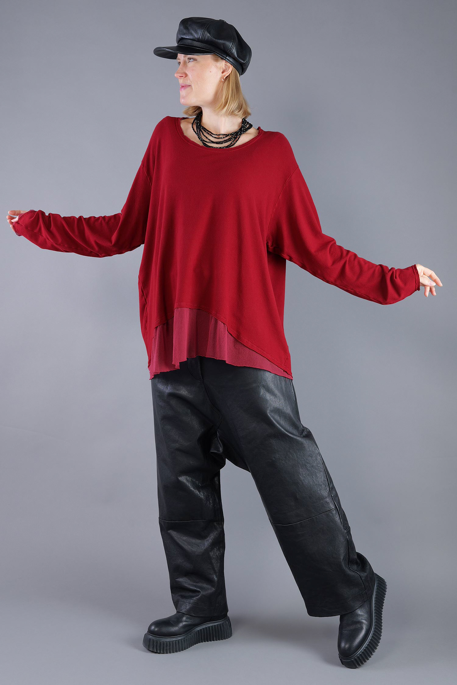 Shirt mit Tüll - Lava - 2263510502